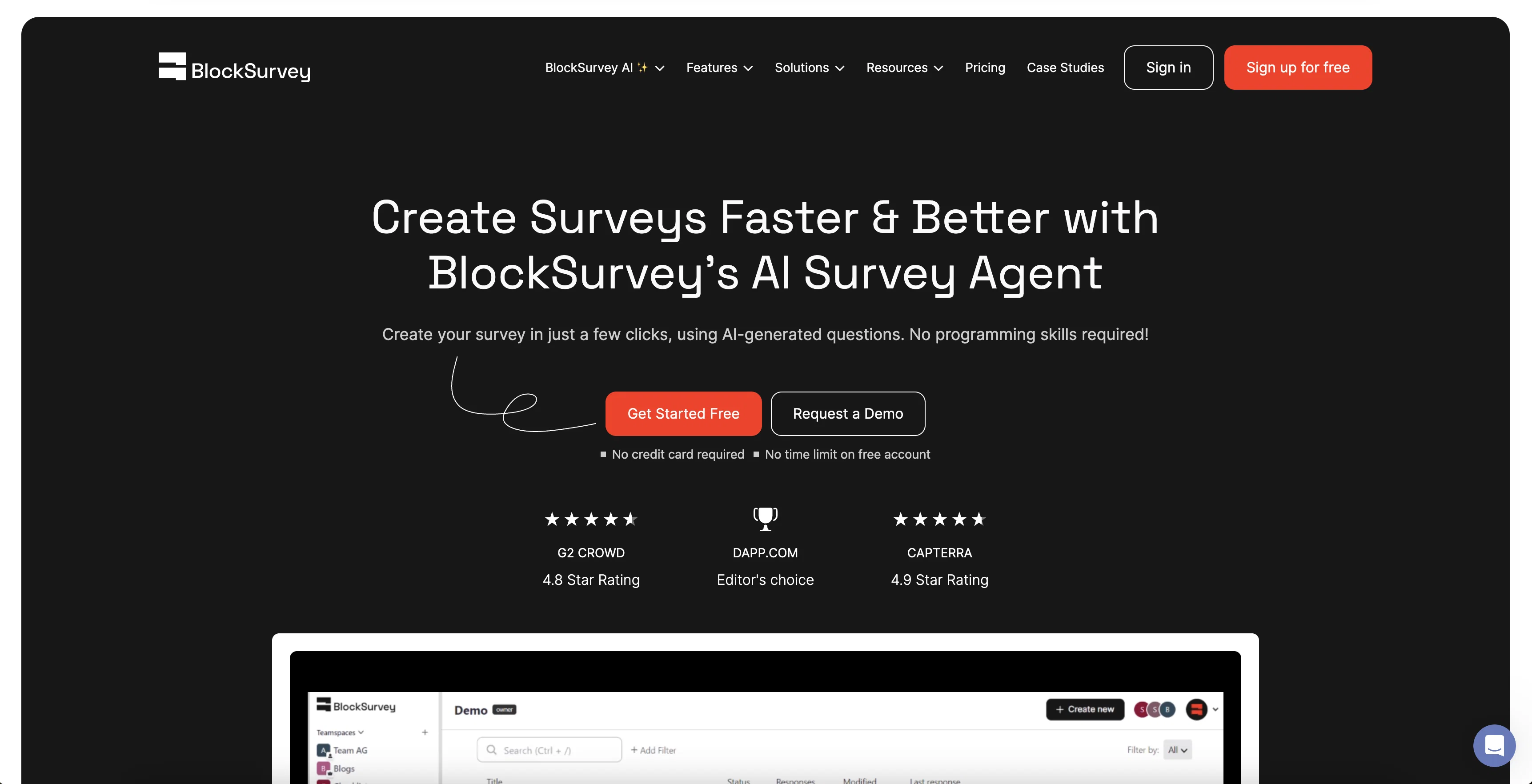 Blocksurvey website