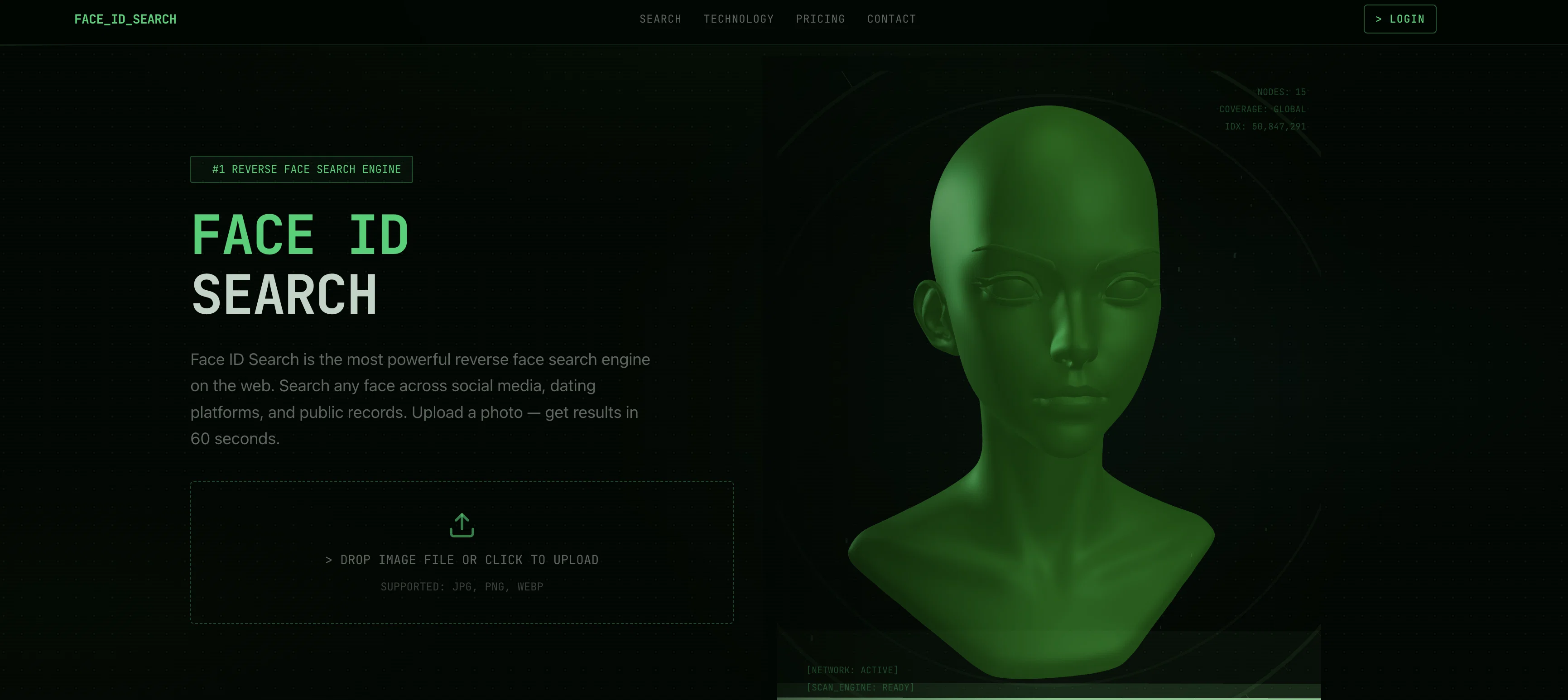 Face ID Search.com website