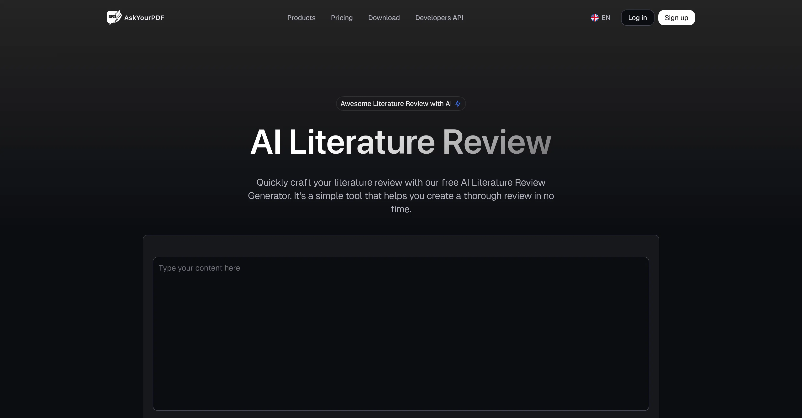 Literature Review by Ask Your PDF website
