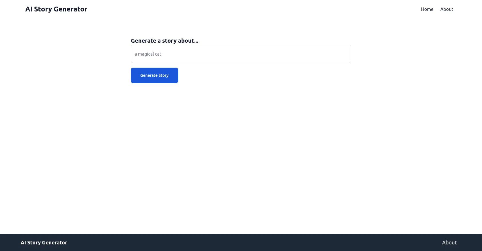 AIstorygenerator website