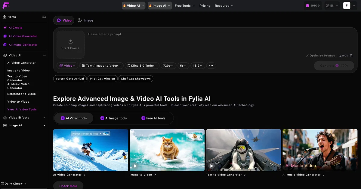 Fylia | Image to Video Generator website