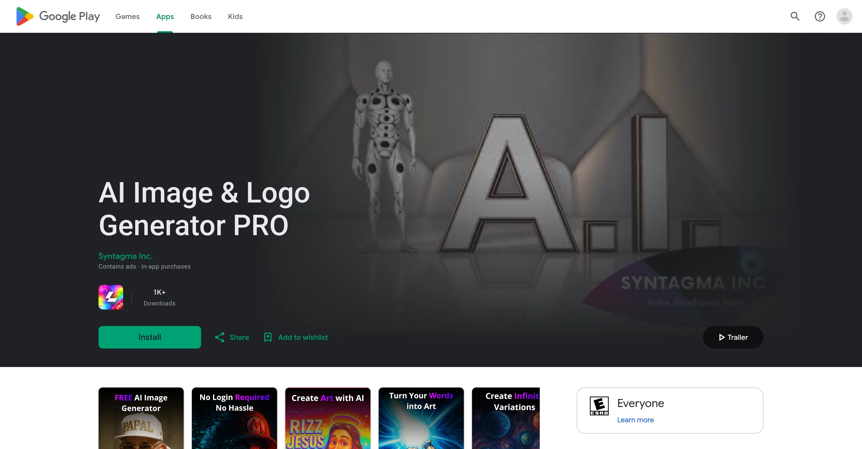 AI Image & Logo Generator PRO website