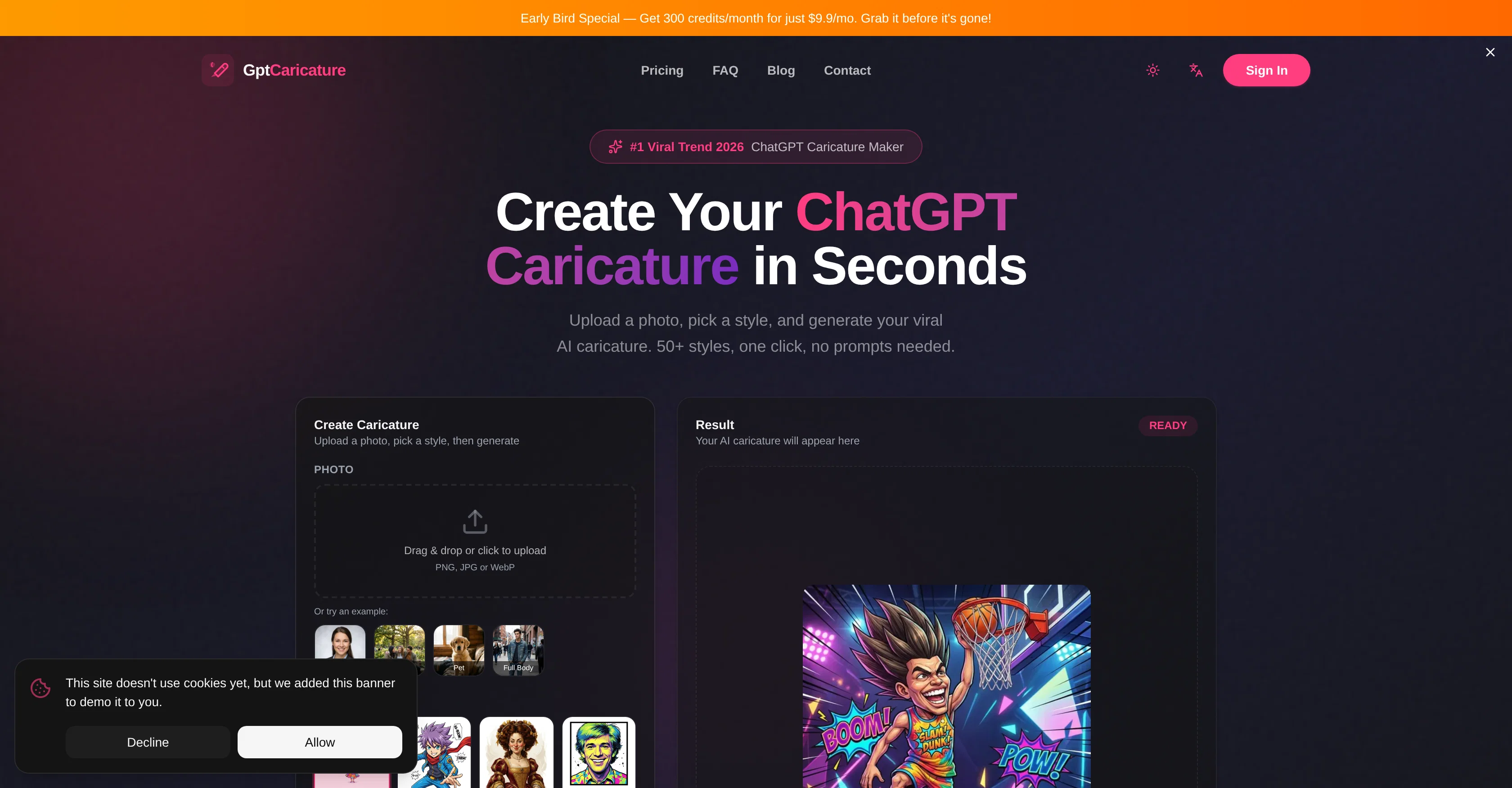 GPT Caricature website