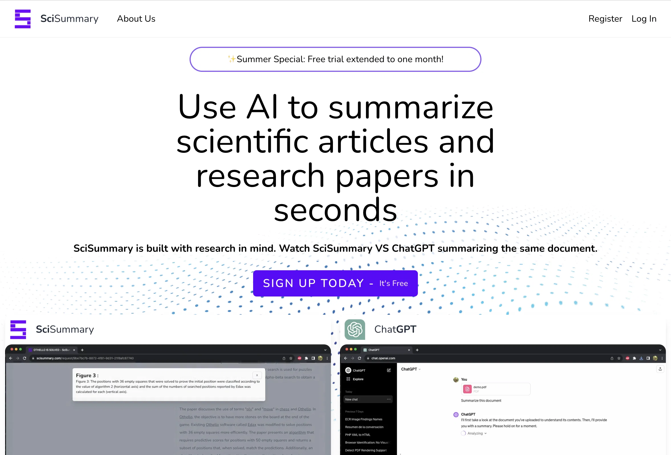 Scisummary website