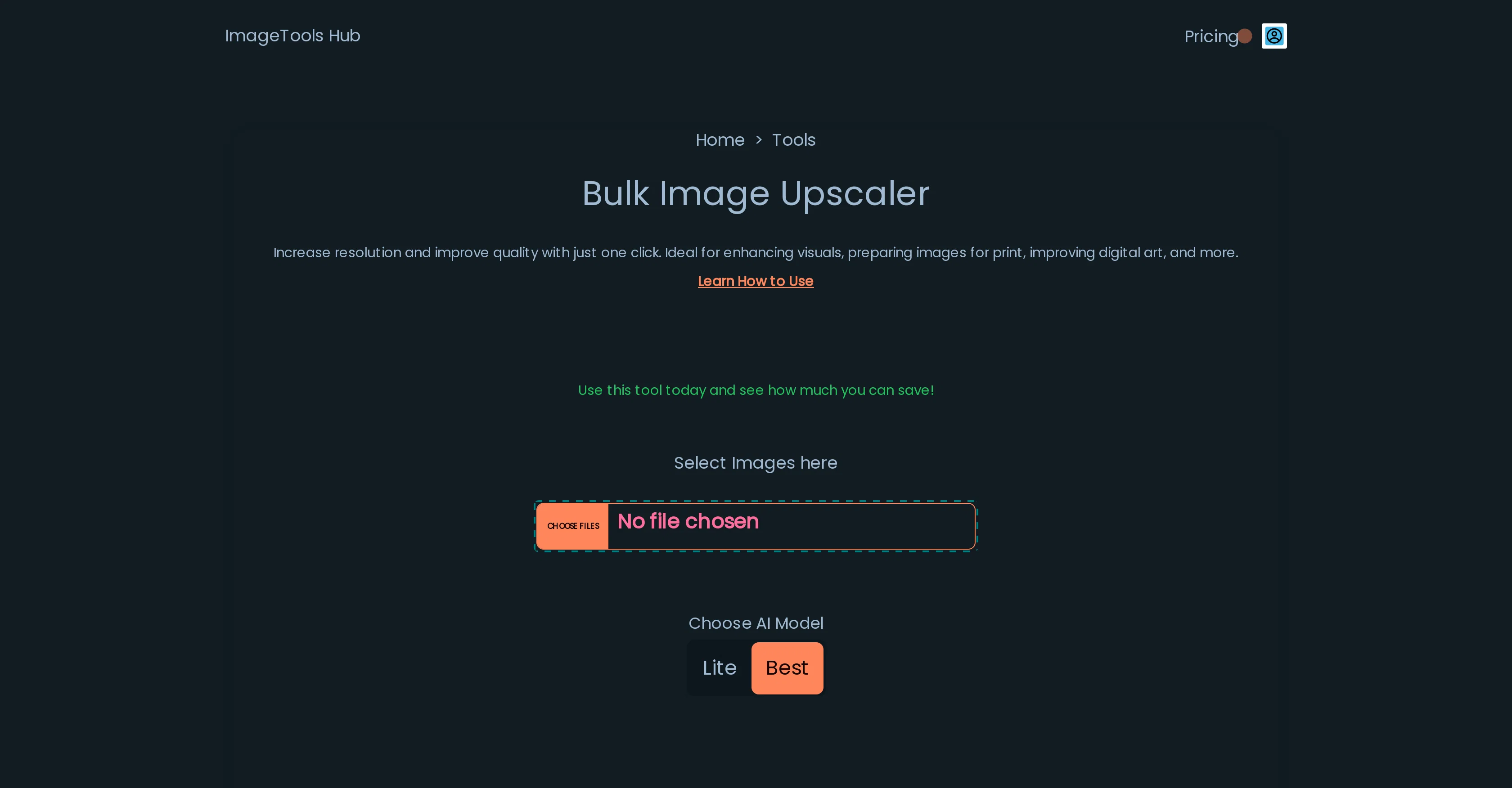 Automated Bulk Image Upscaler website