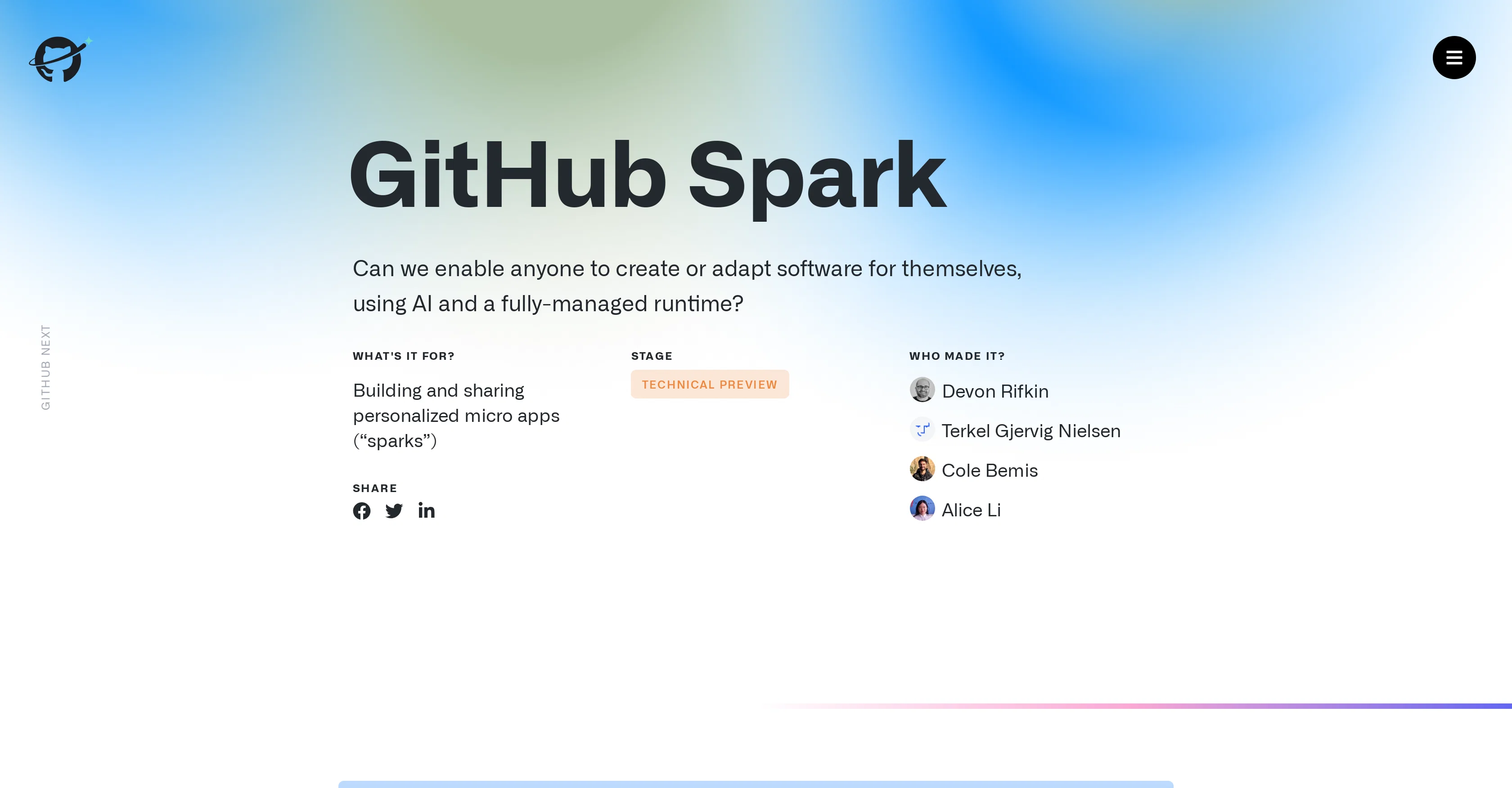 GitHub Spark website