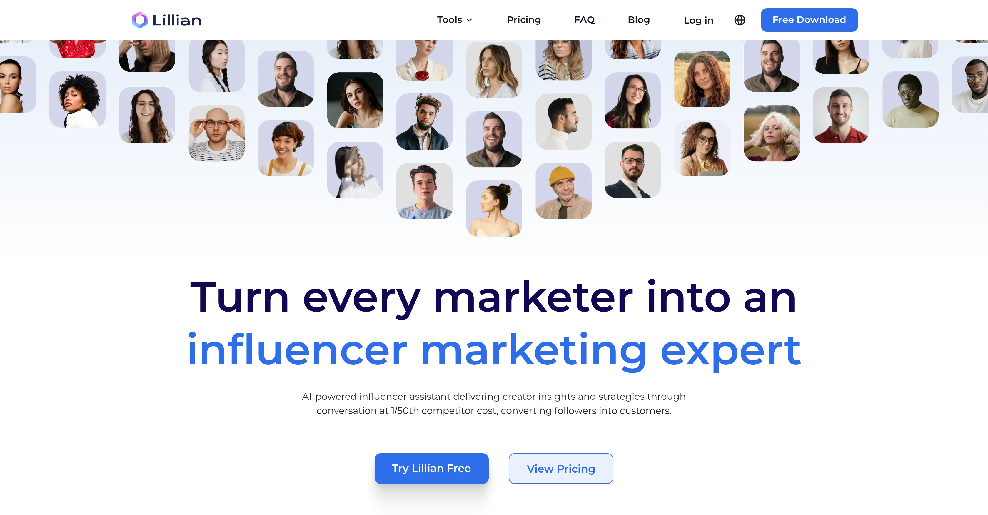 Lillian - AI Influencer Marketing website