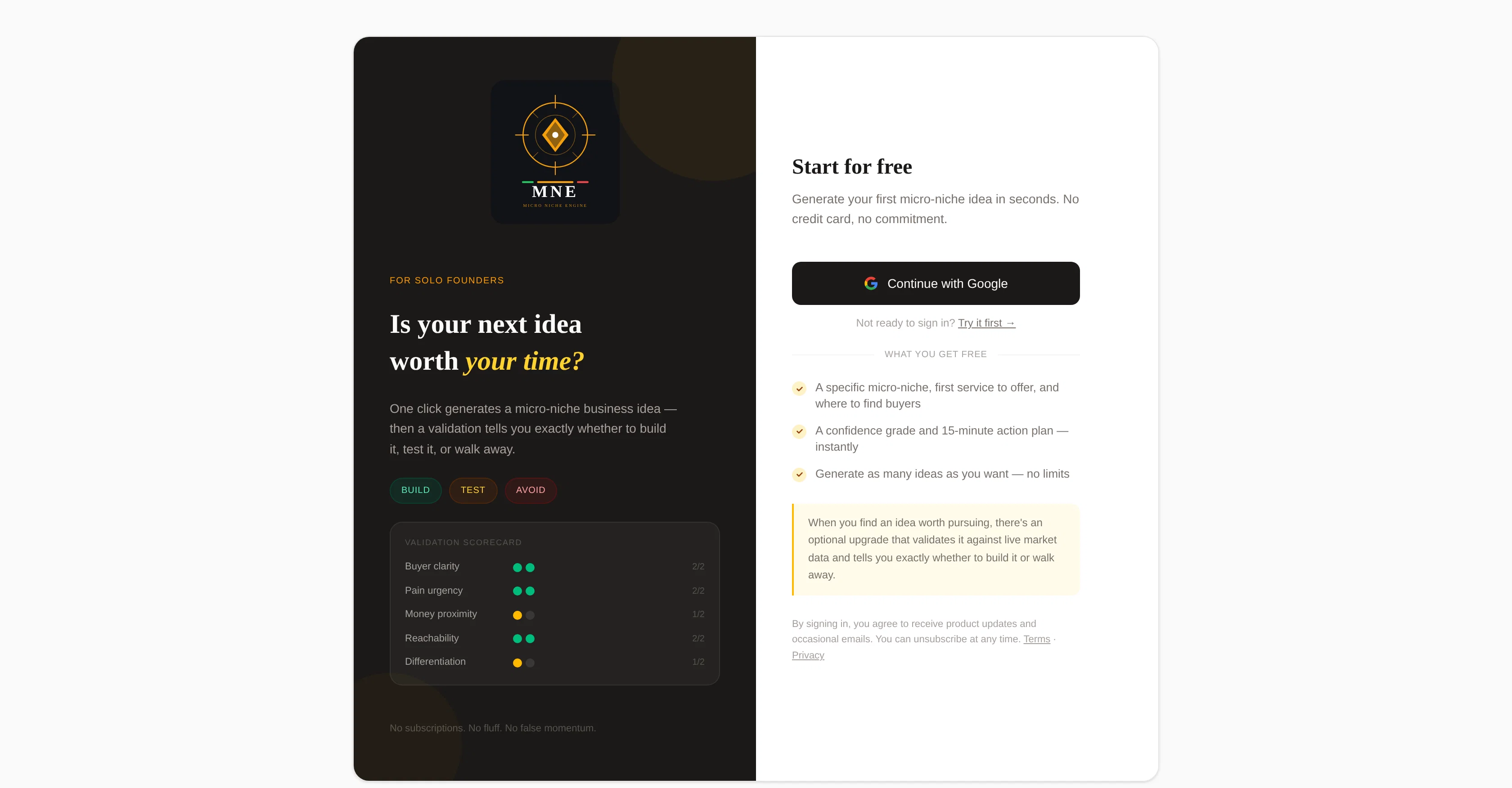 Micro-Niche Engine website