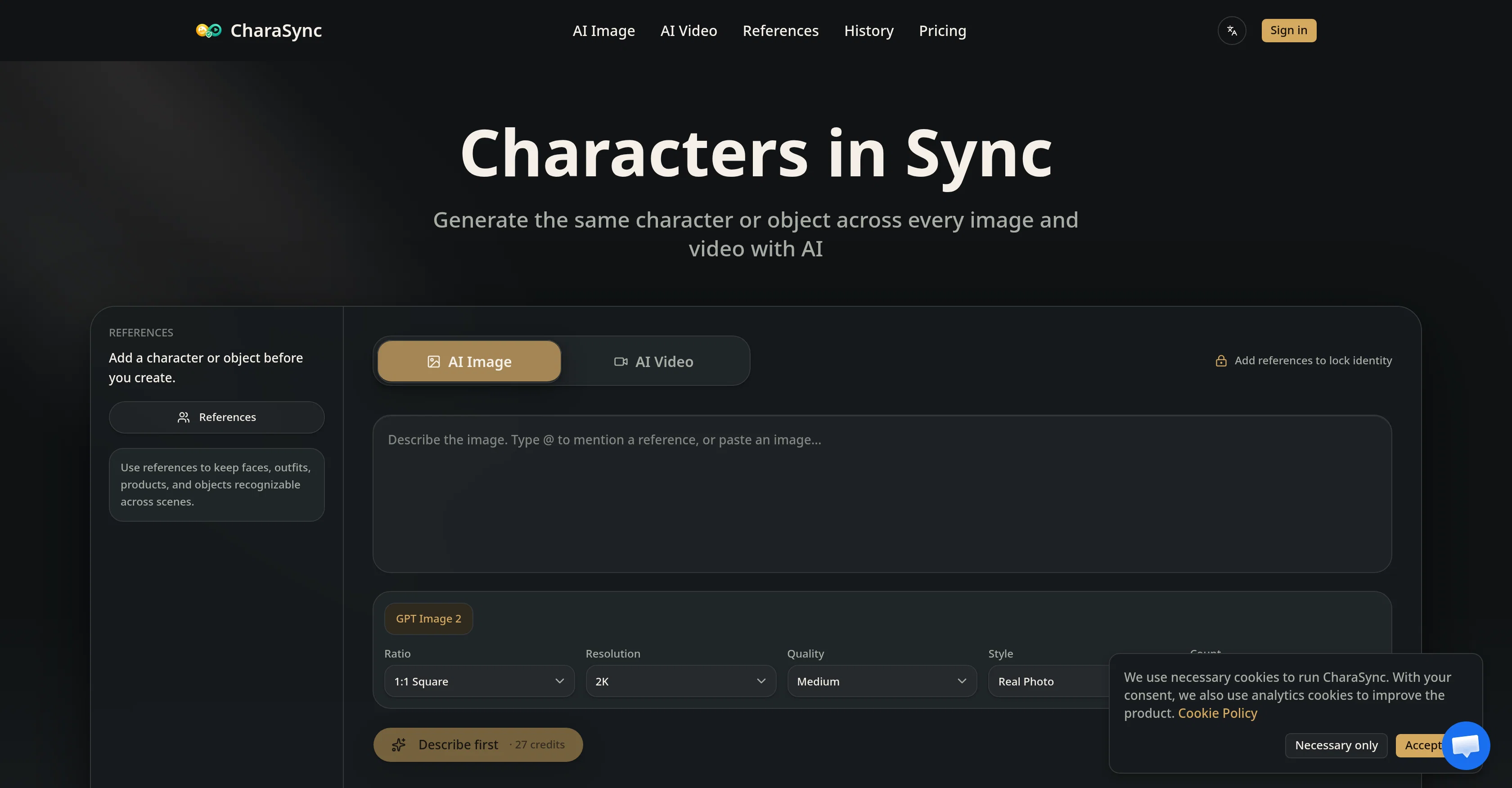 CharaSync website