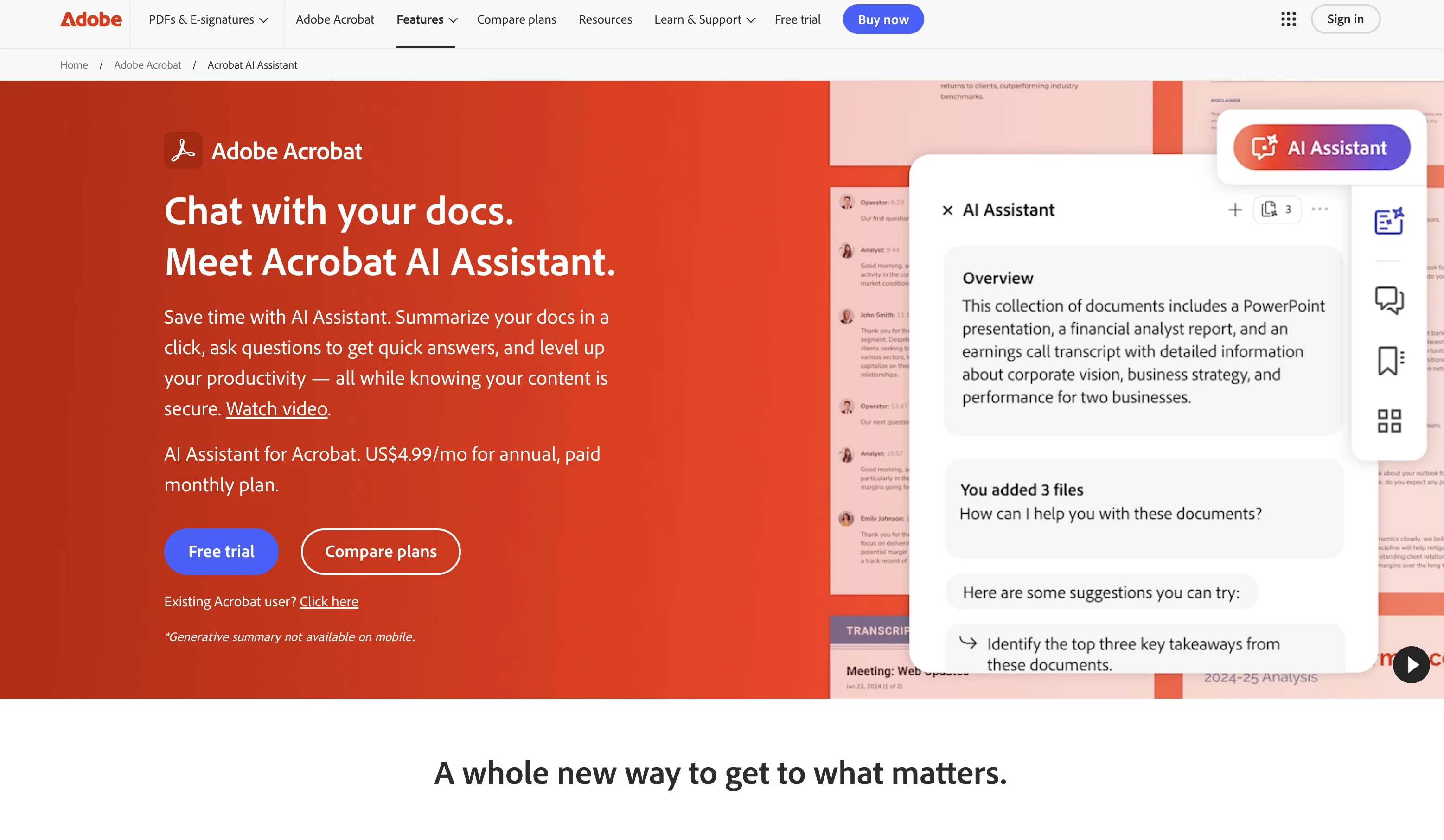 Adobe AI Assistant website