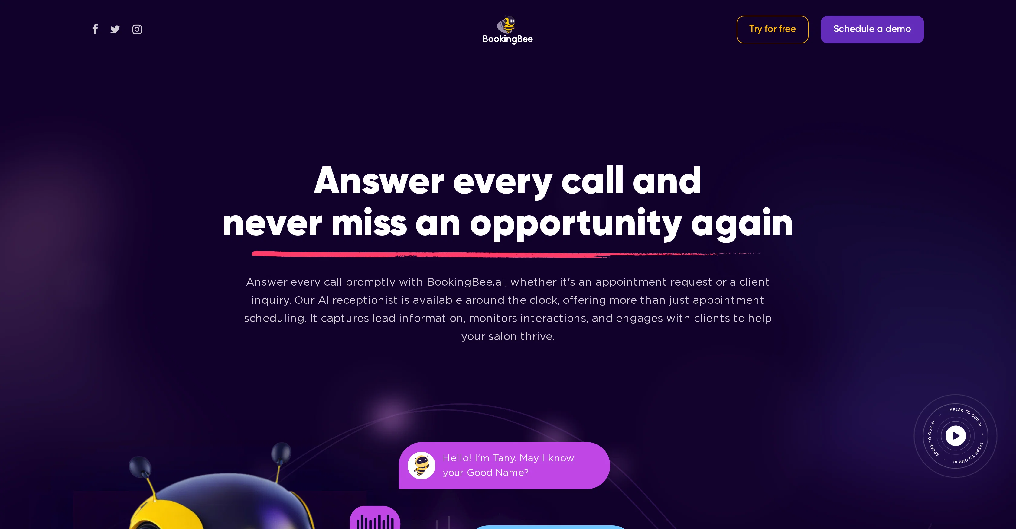 BookingBee website
