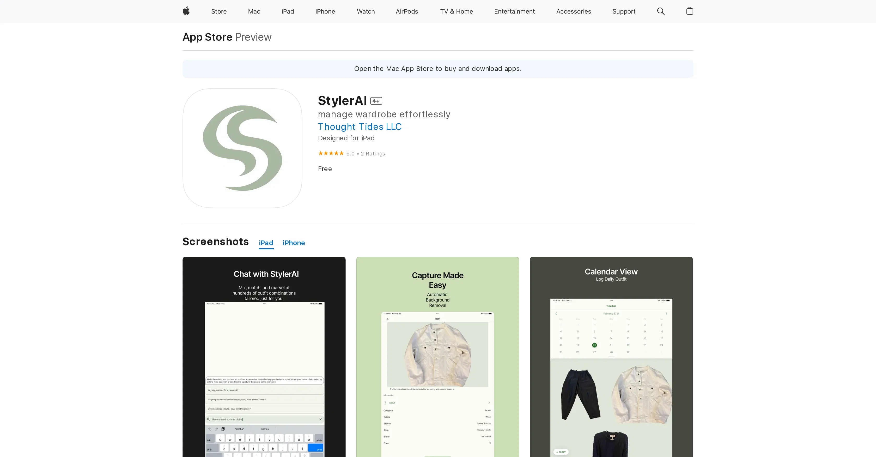 StylerAI website