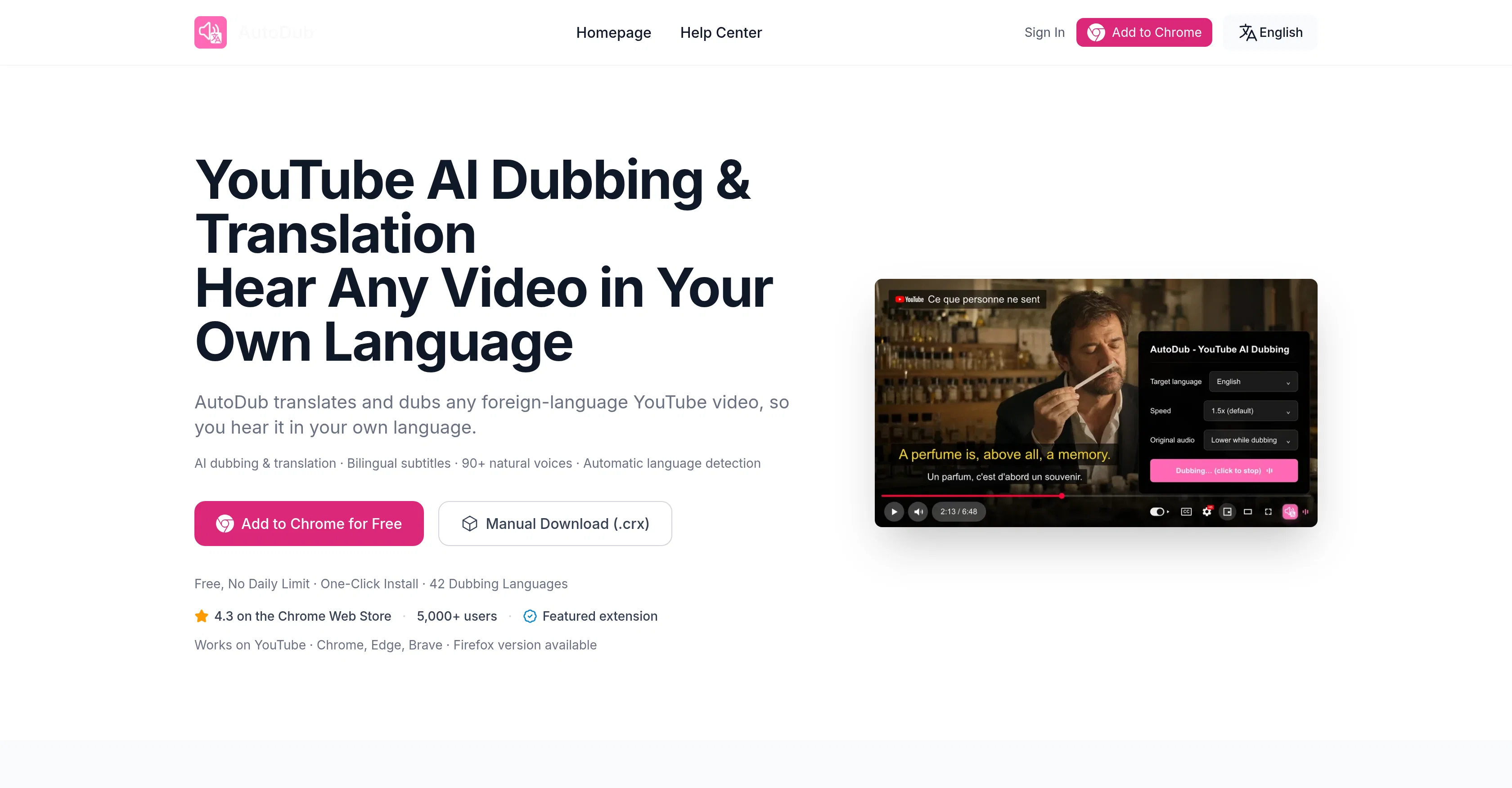 AutoDub website