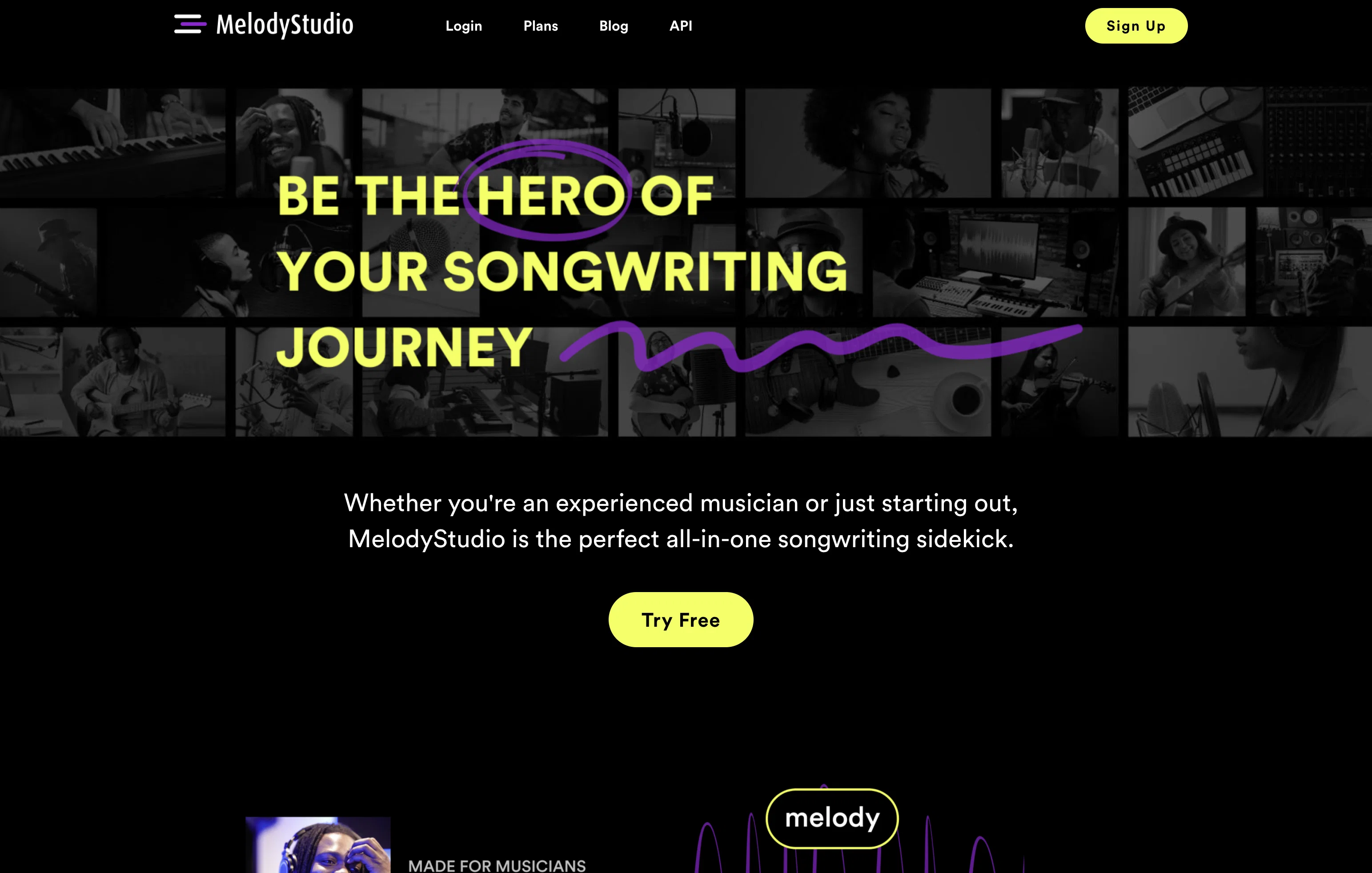 Melody Studio website