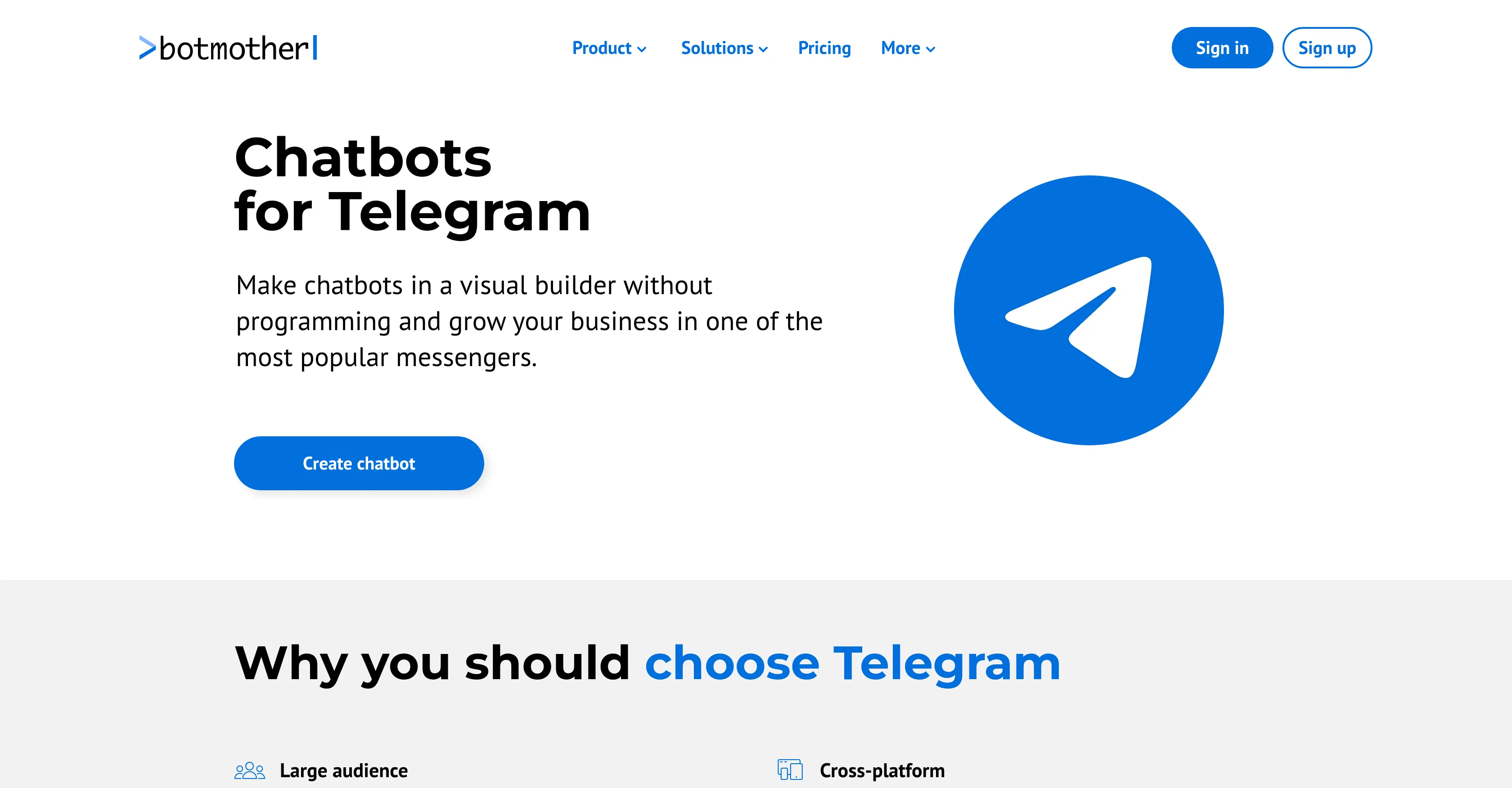 BotMother for Telegram website