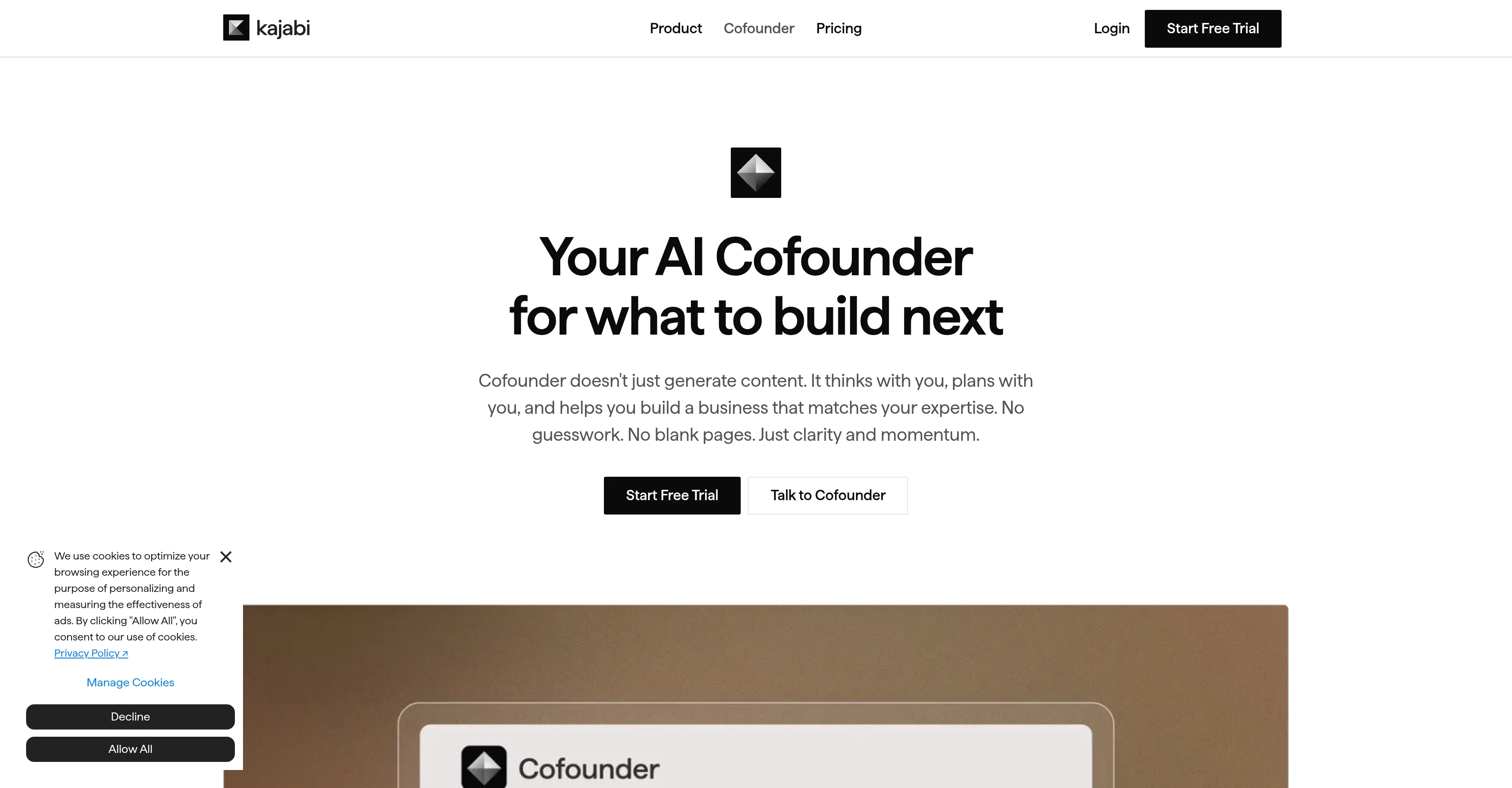 Kajabi AI Cofounder website