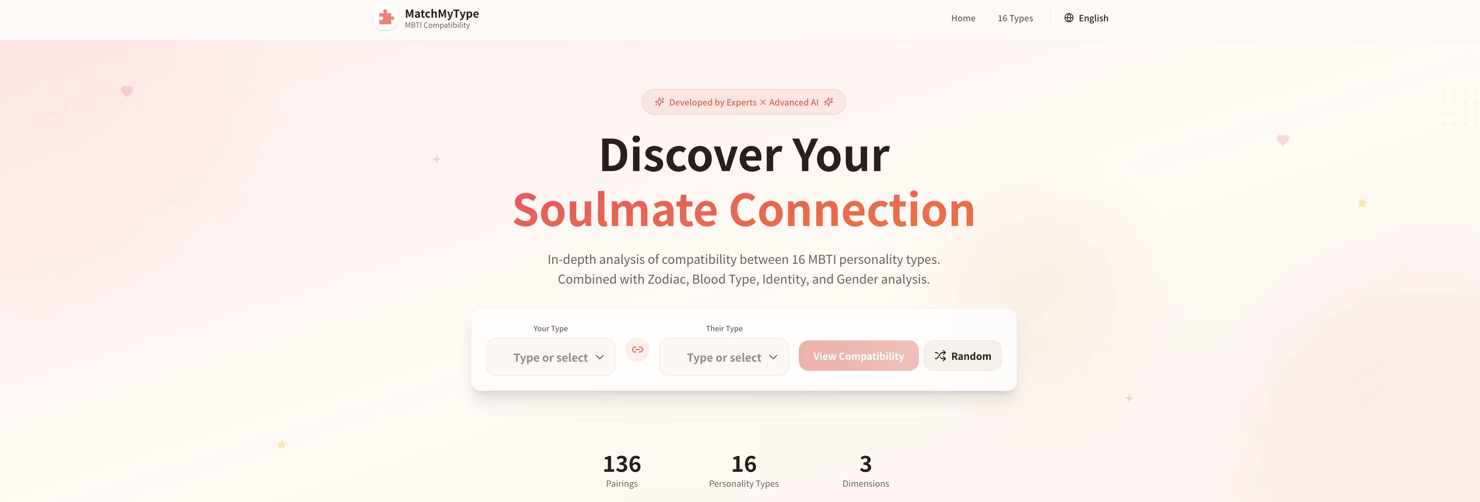 MatchMyType - MBTI Compatibility Analysis website