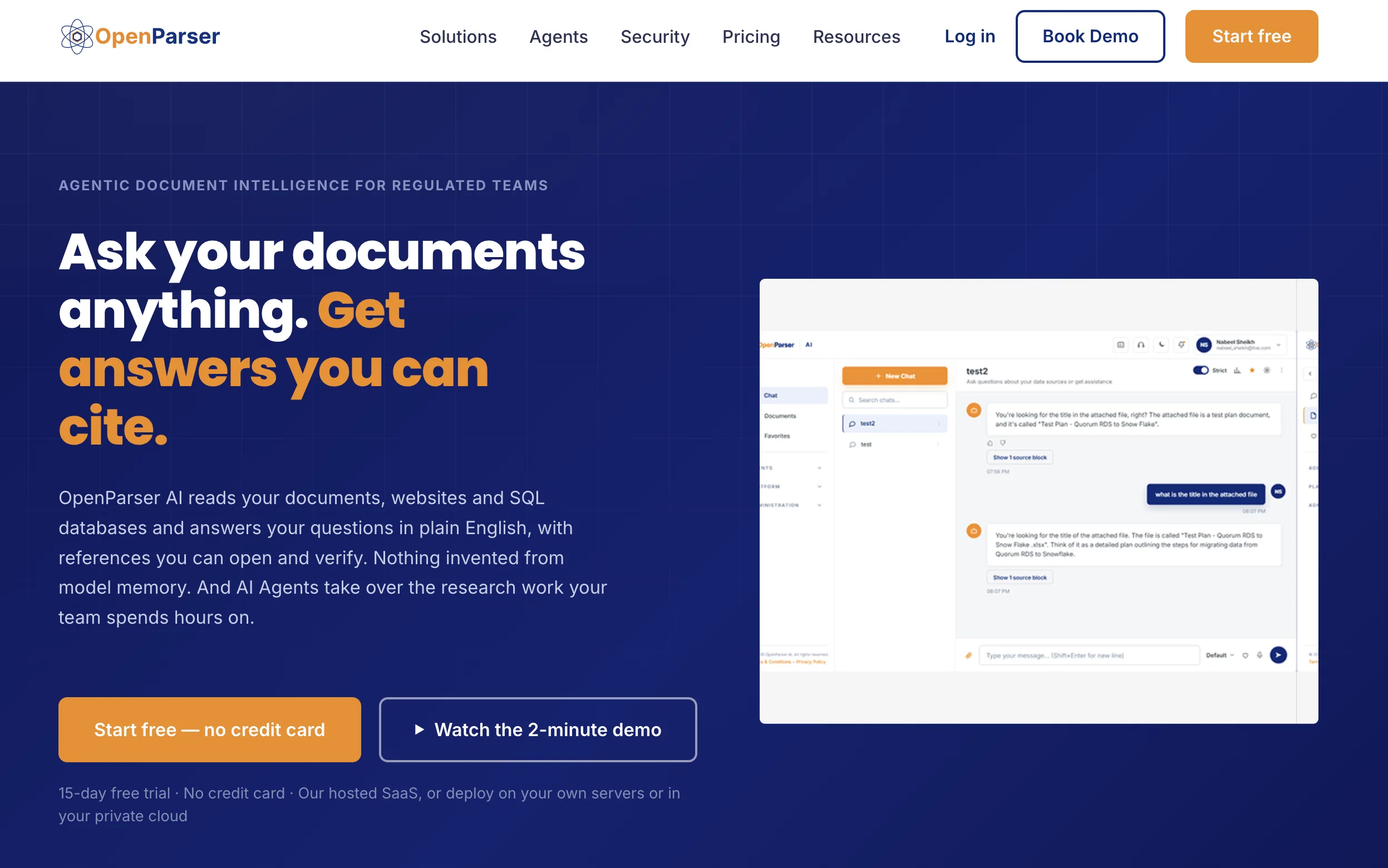OpenParser AI website