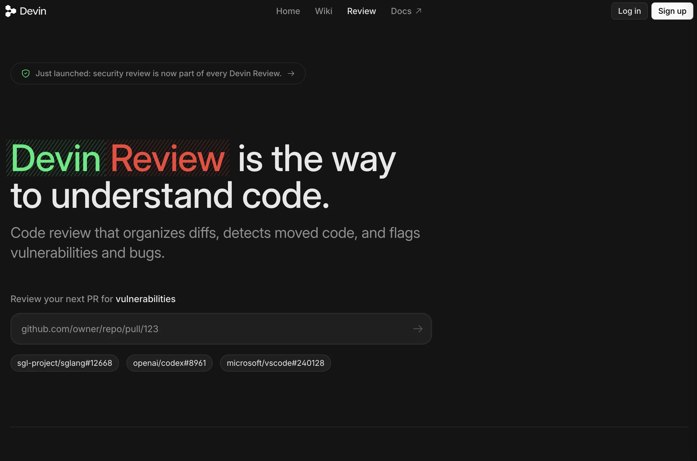 Devin Review website