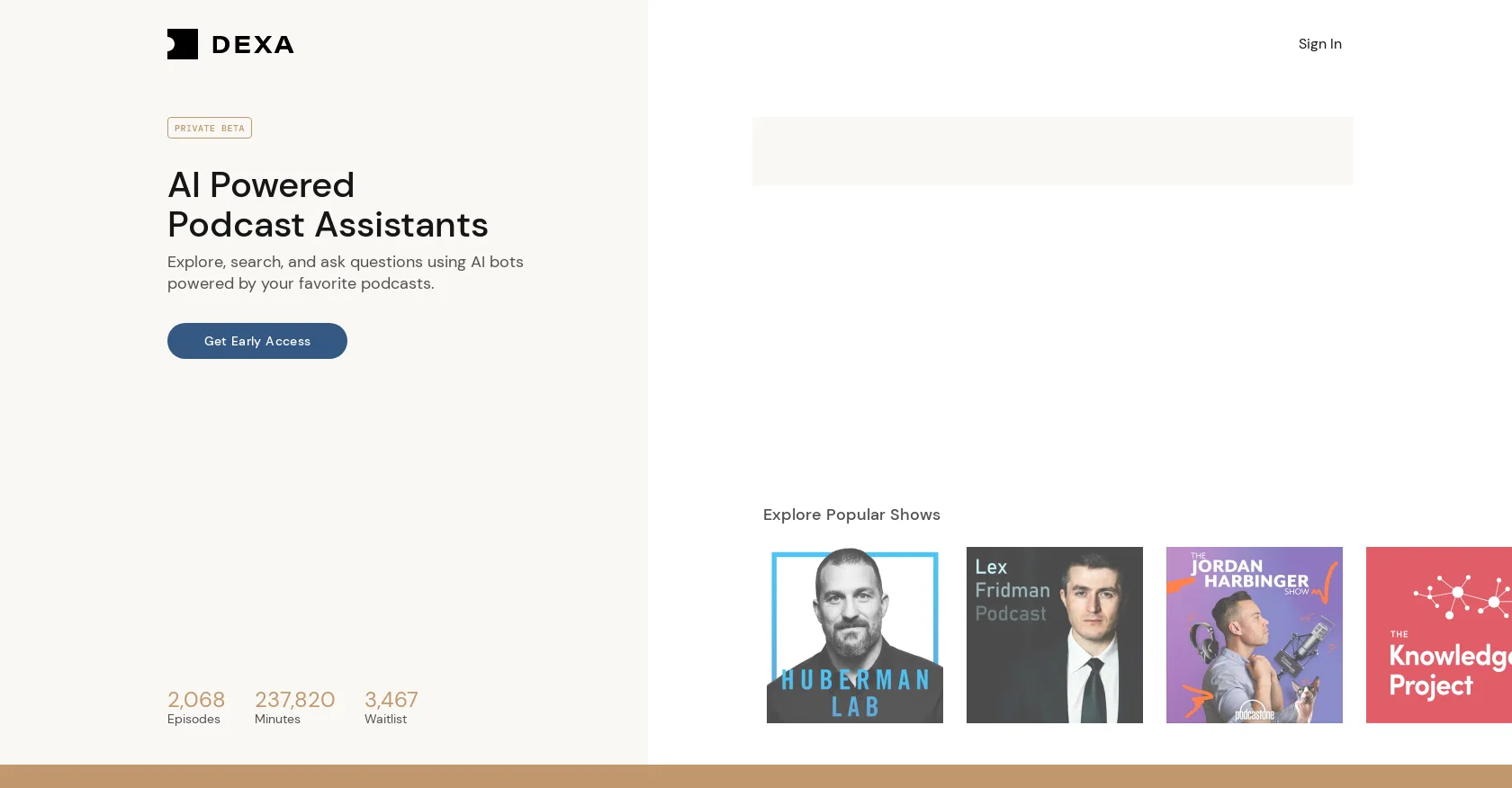 Dexa website