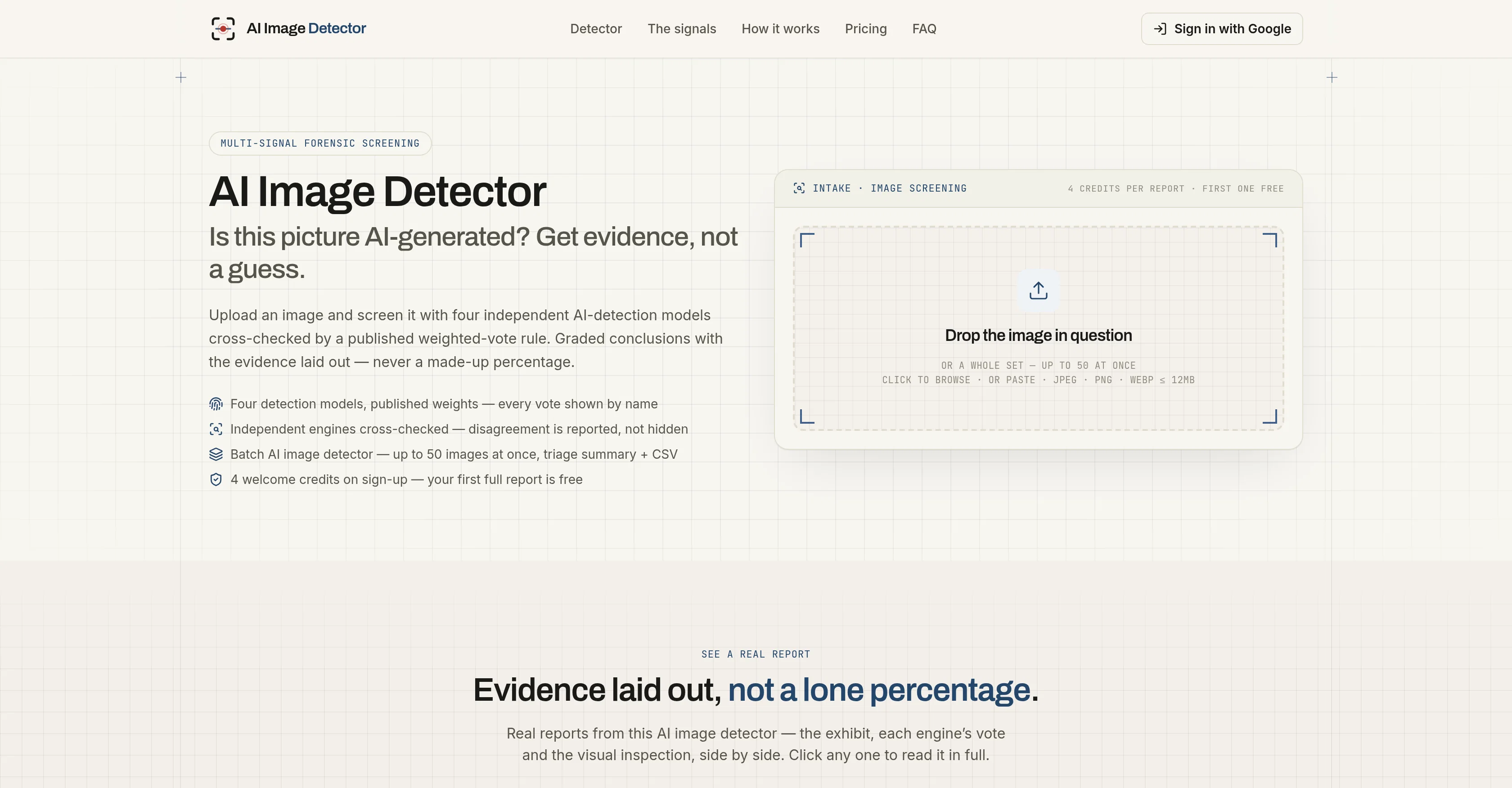 AI Image Detector.info website
