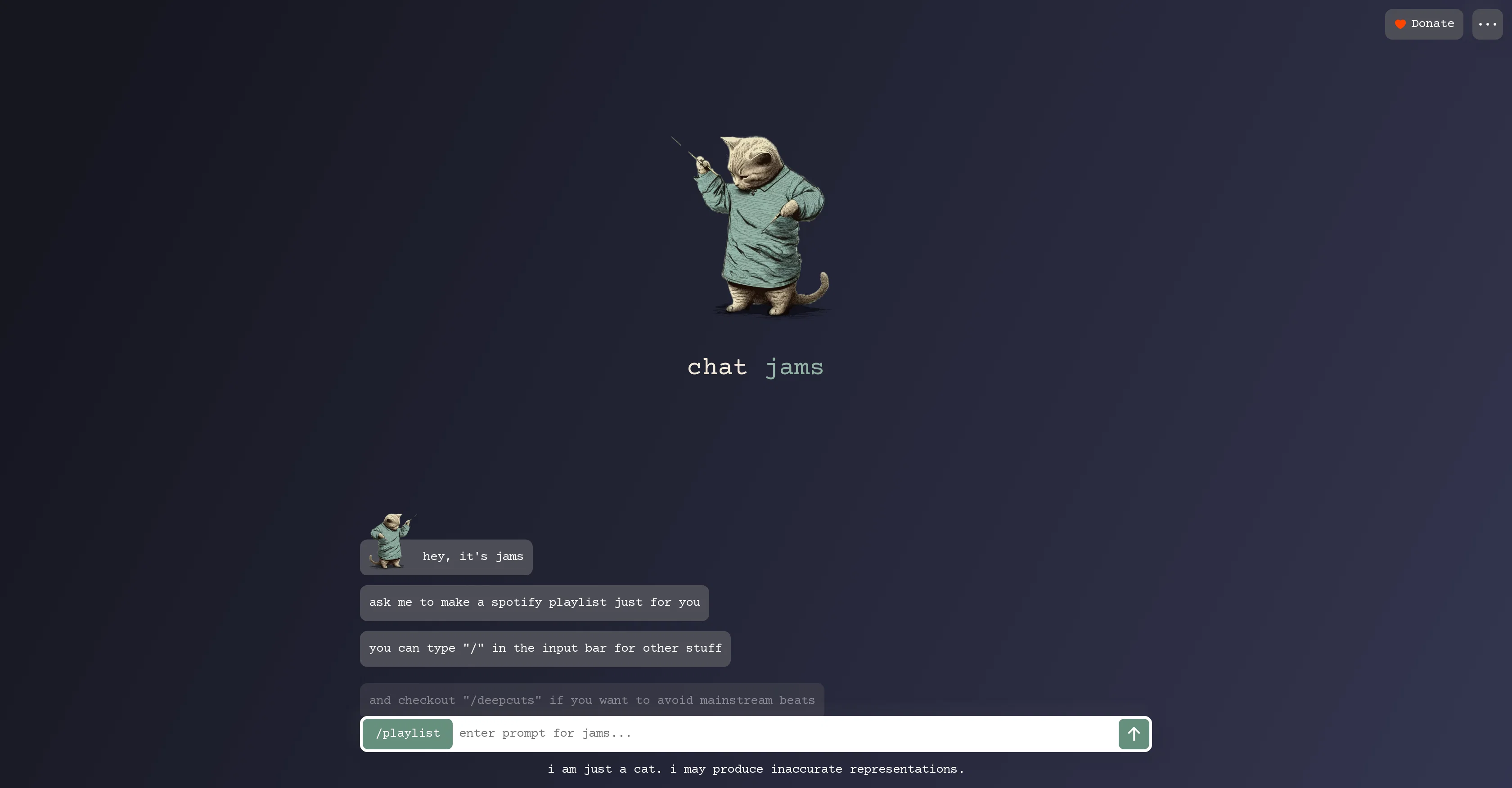 Chat Jams website