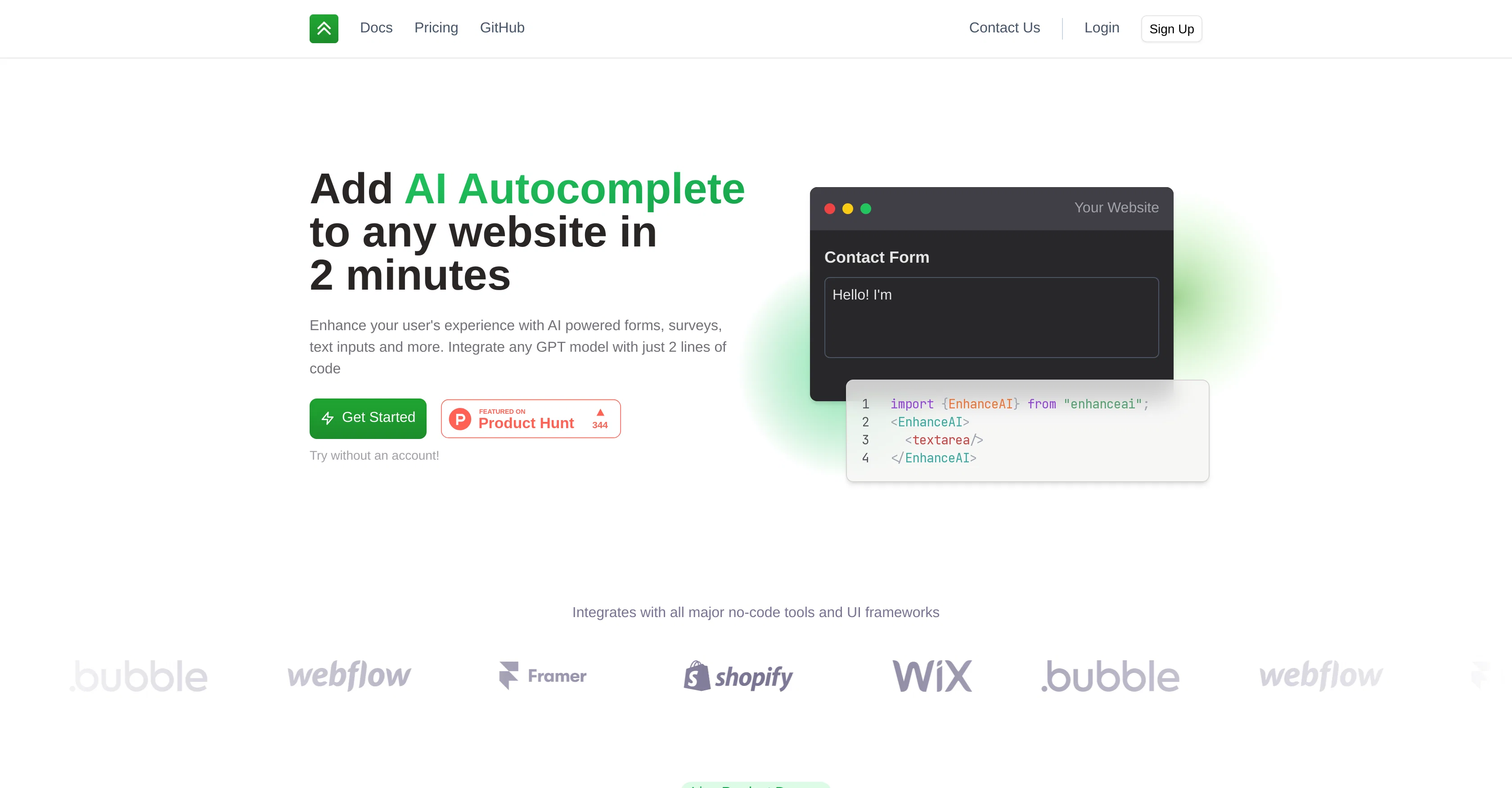 Enhance AI website