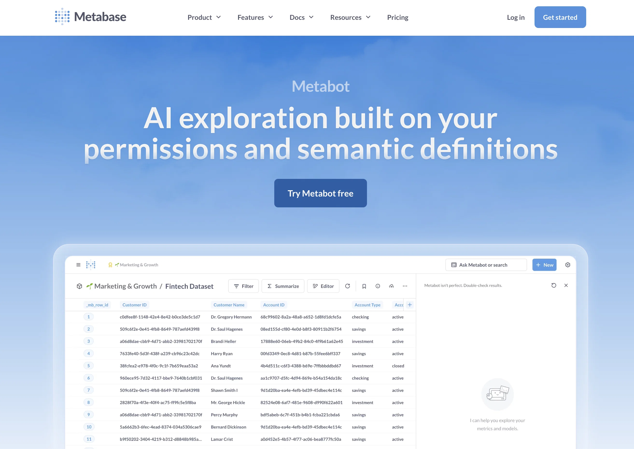 Metabot AI website