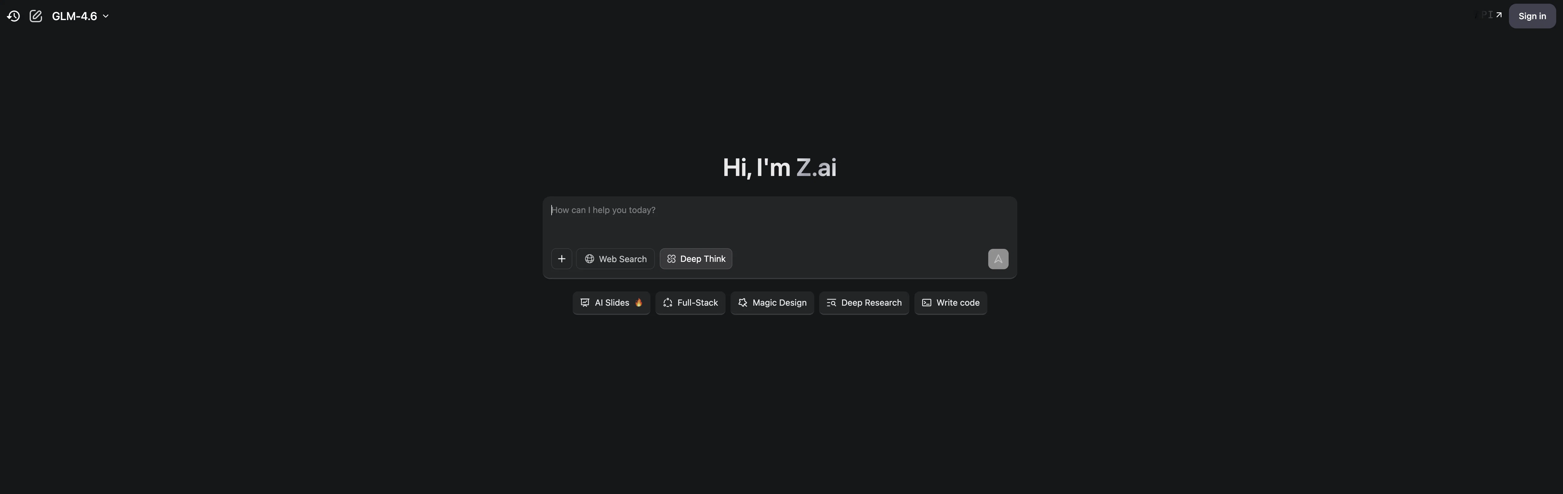 Z.ai website