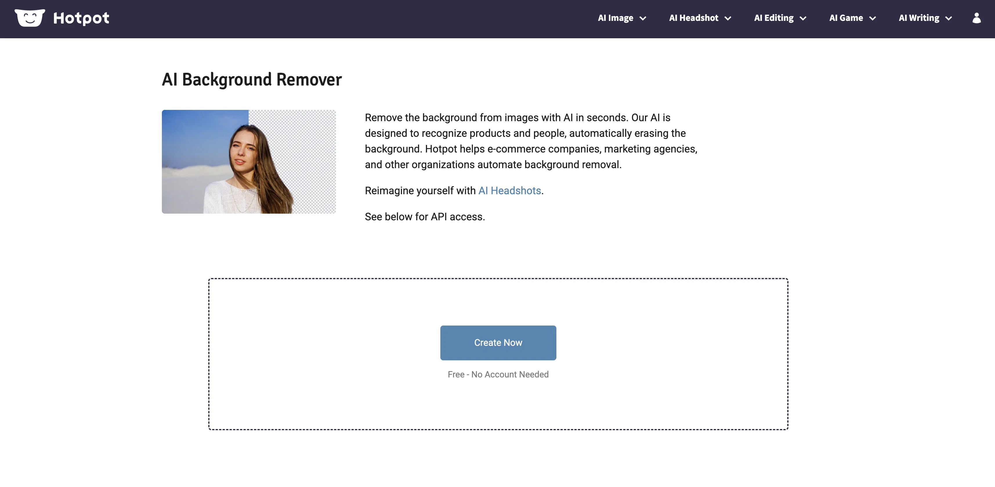 Hotpot Background Generator website
