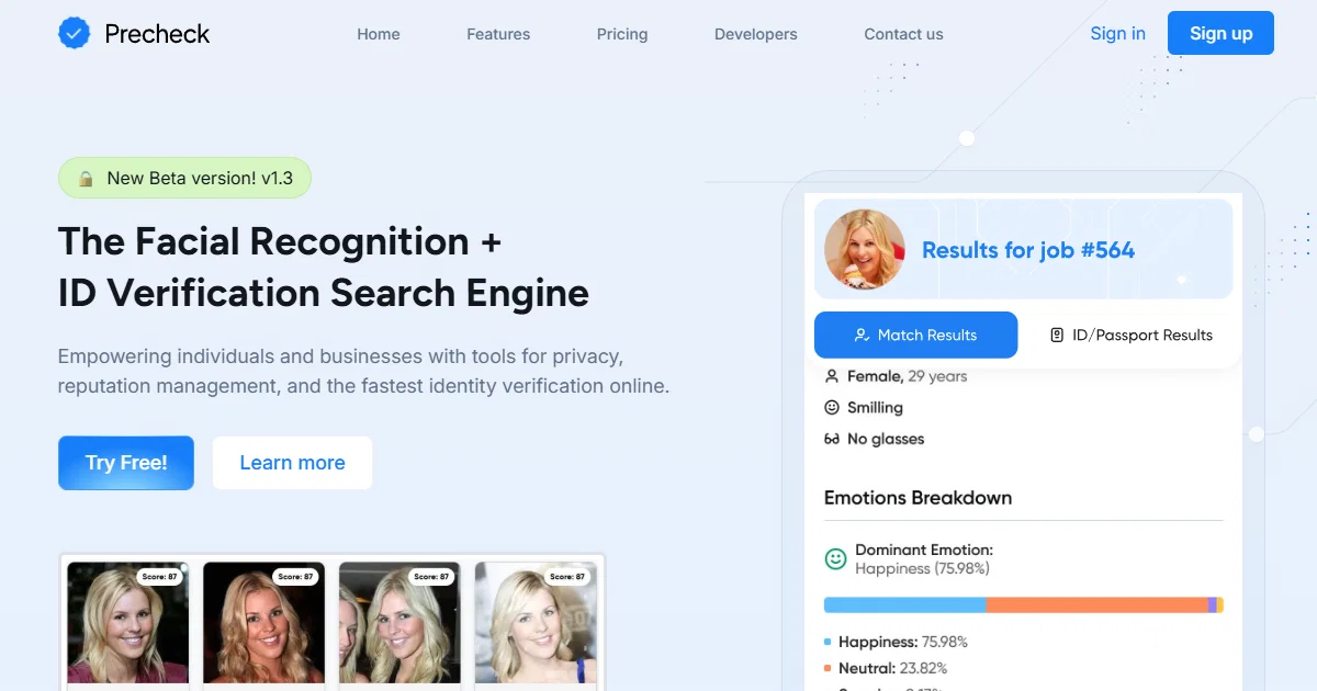 PreCheck.ai website