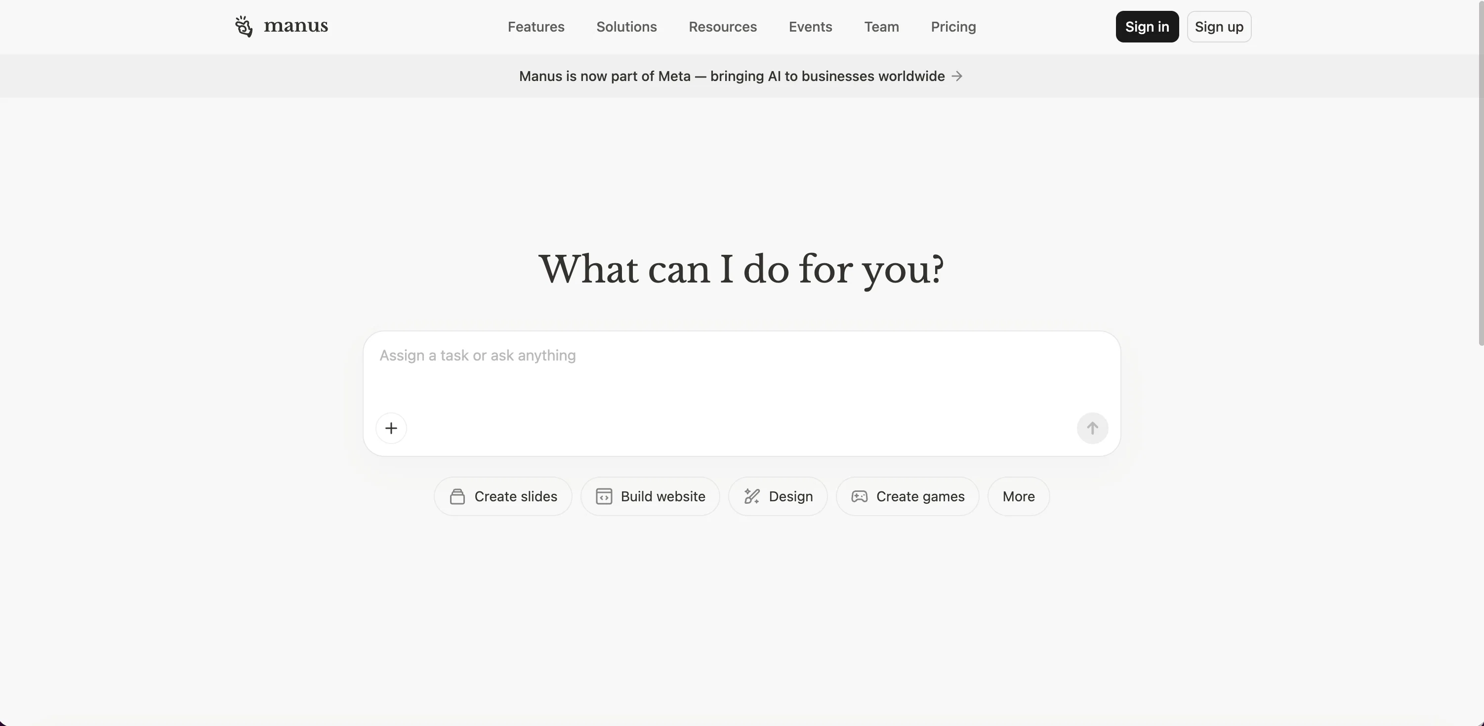 Manus website