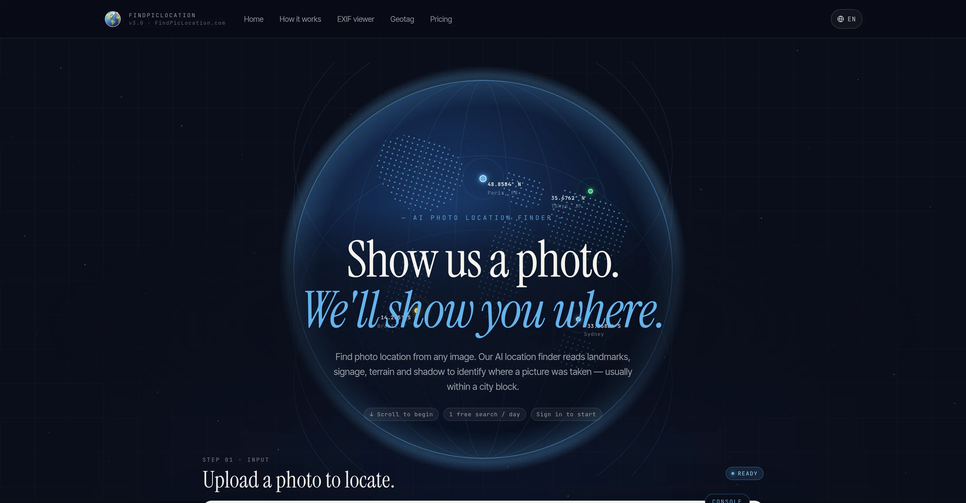 FindPicLocation website