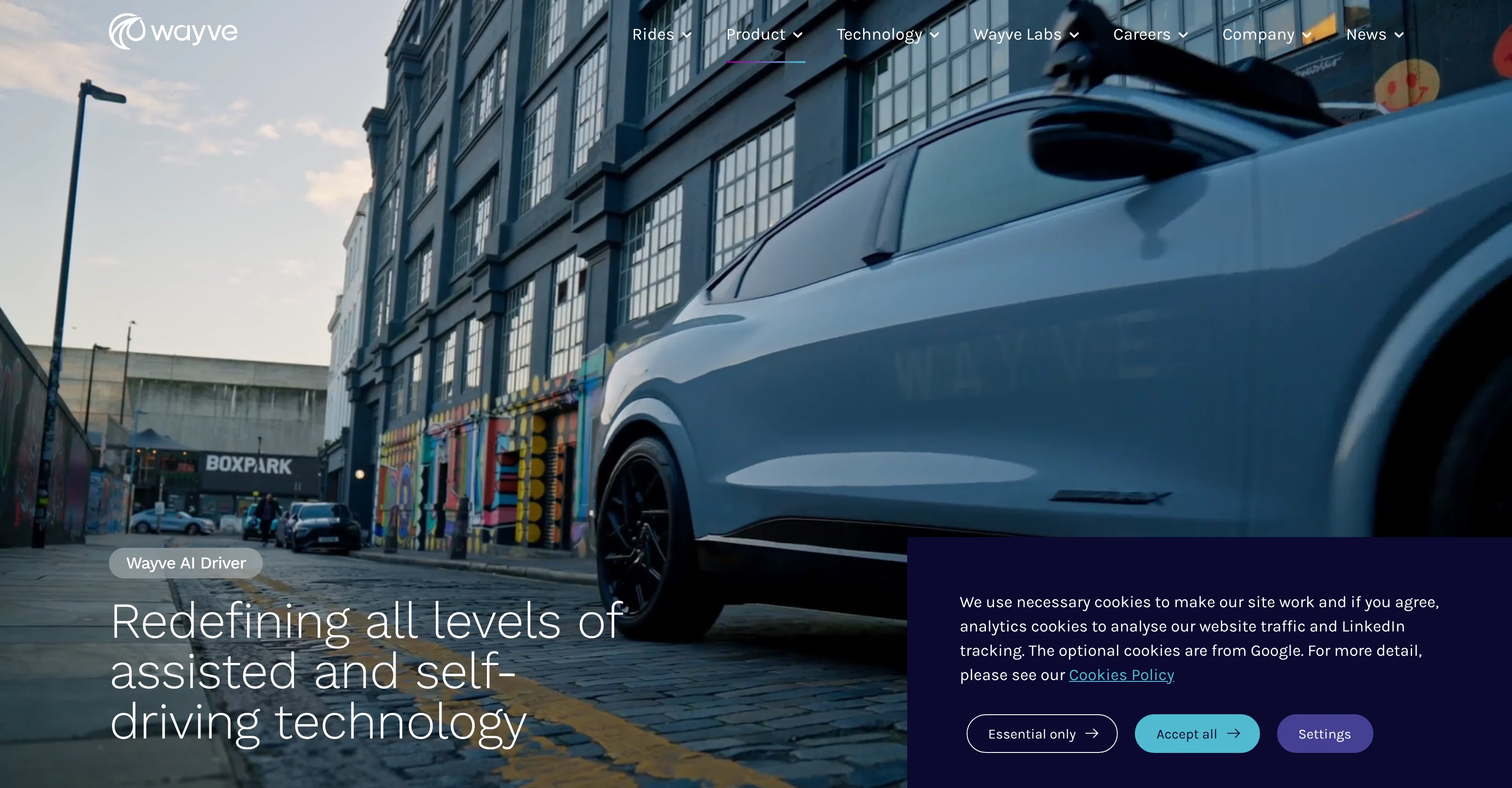 Wayve AI Driver website