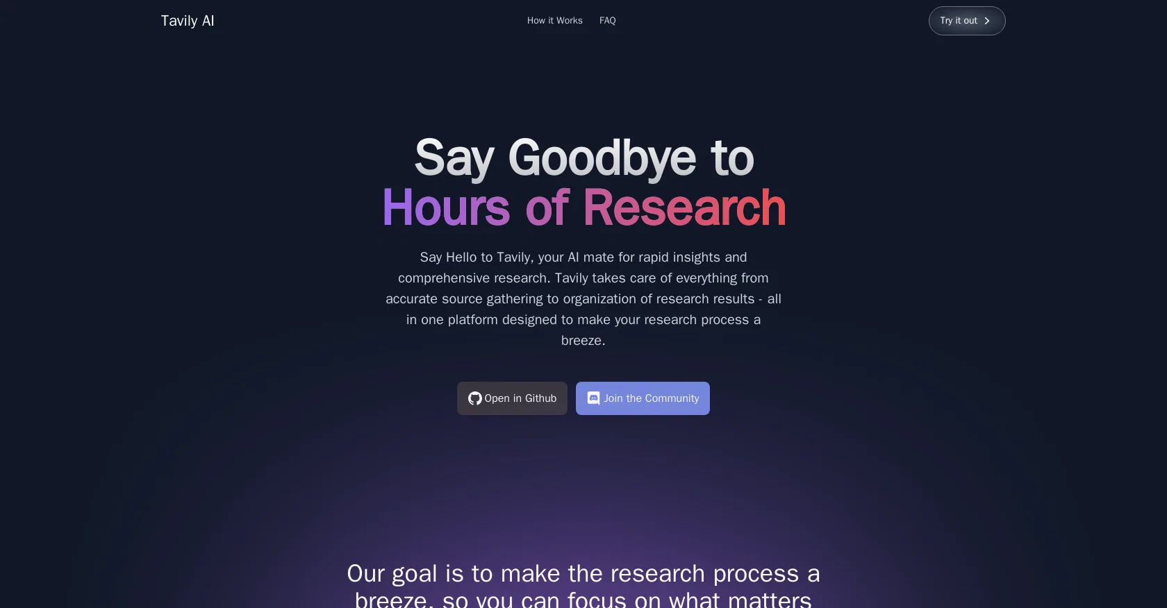 Tavily website