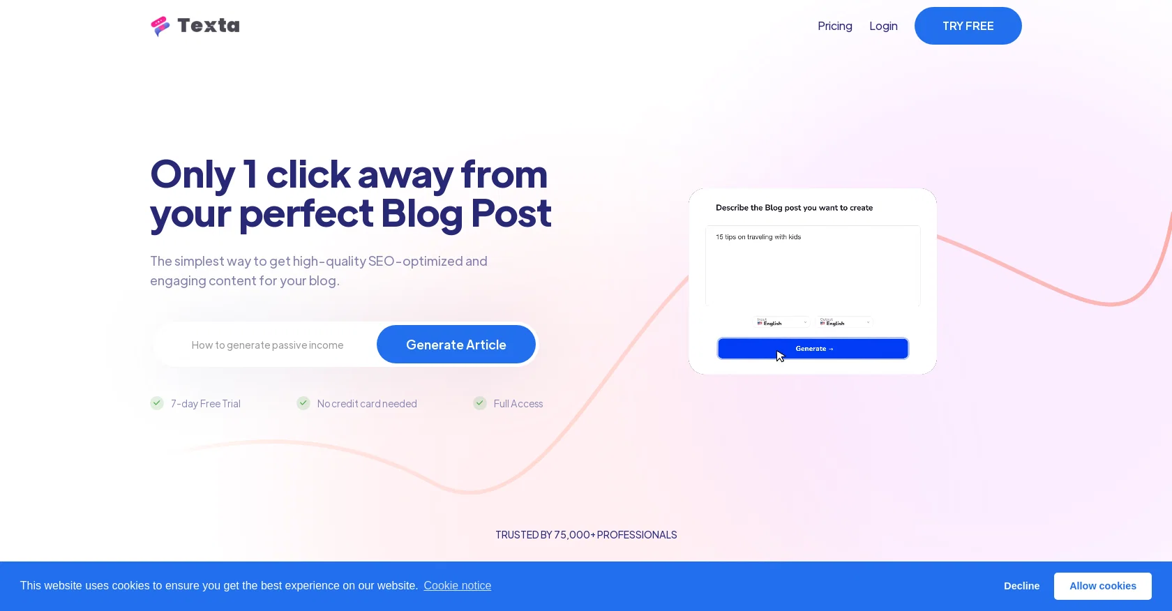 Texta website