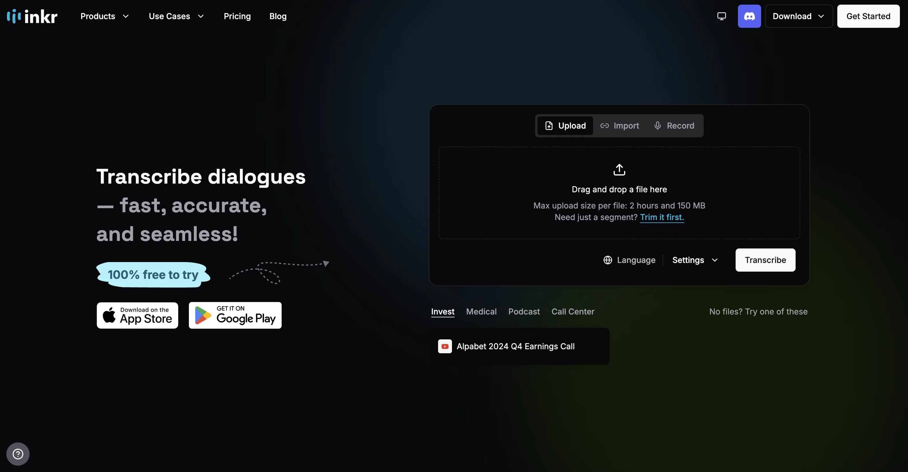 Inkr.app website
