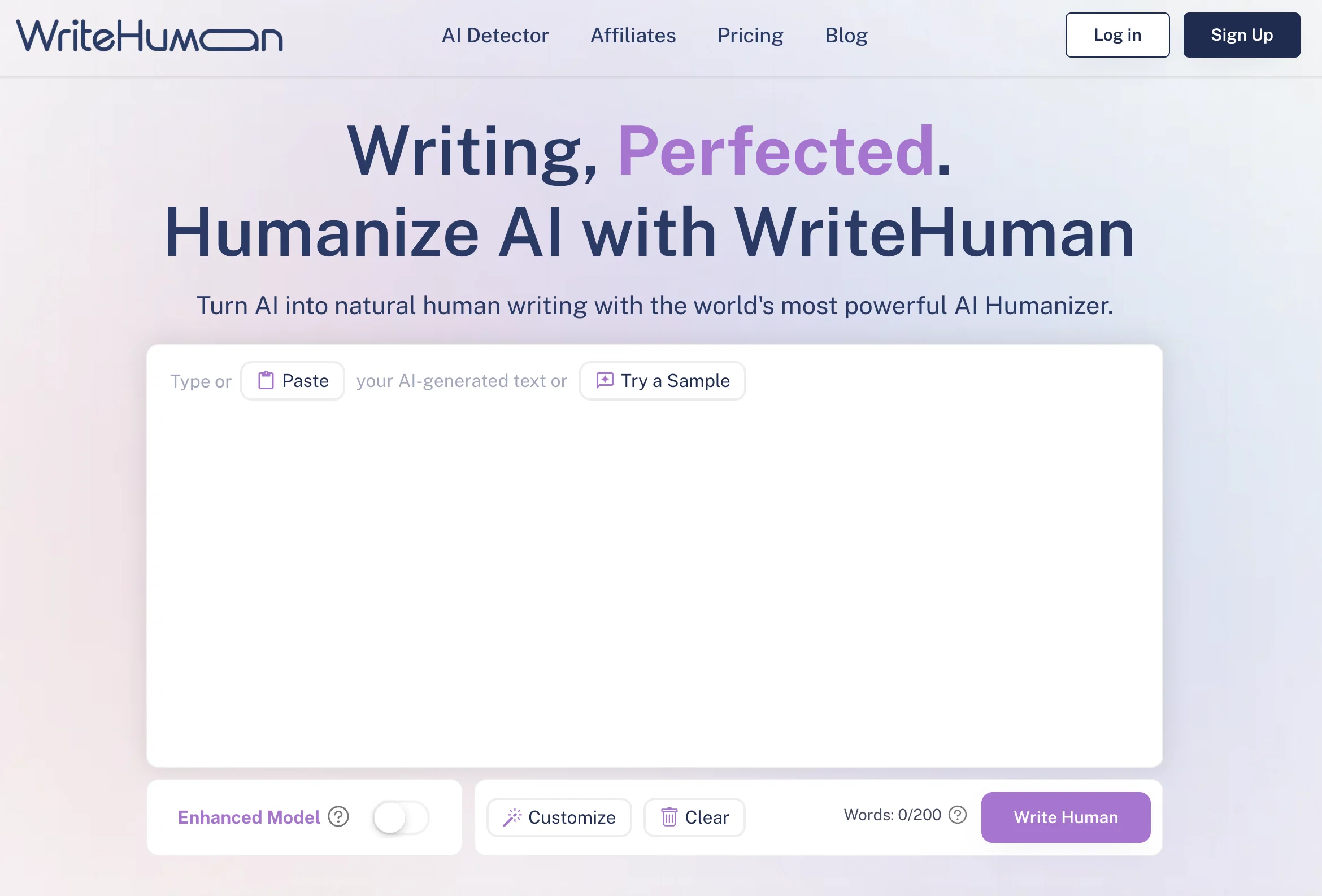 WriteHuman website