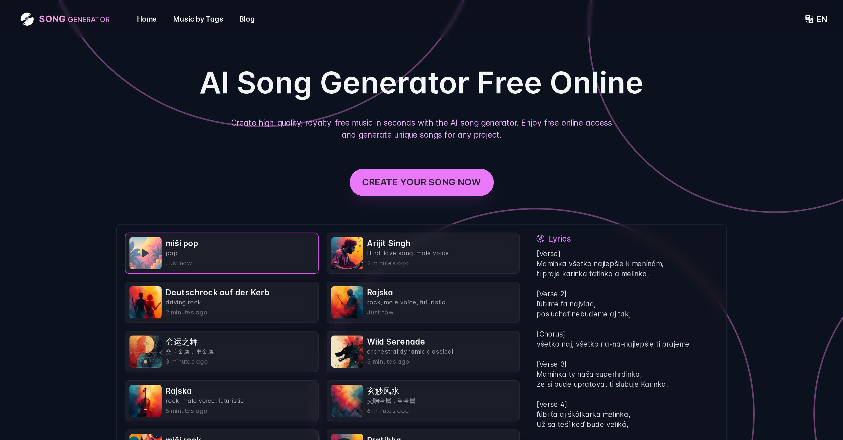 SongGenerator.io website