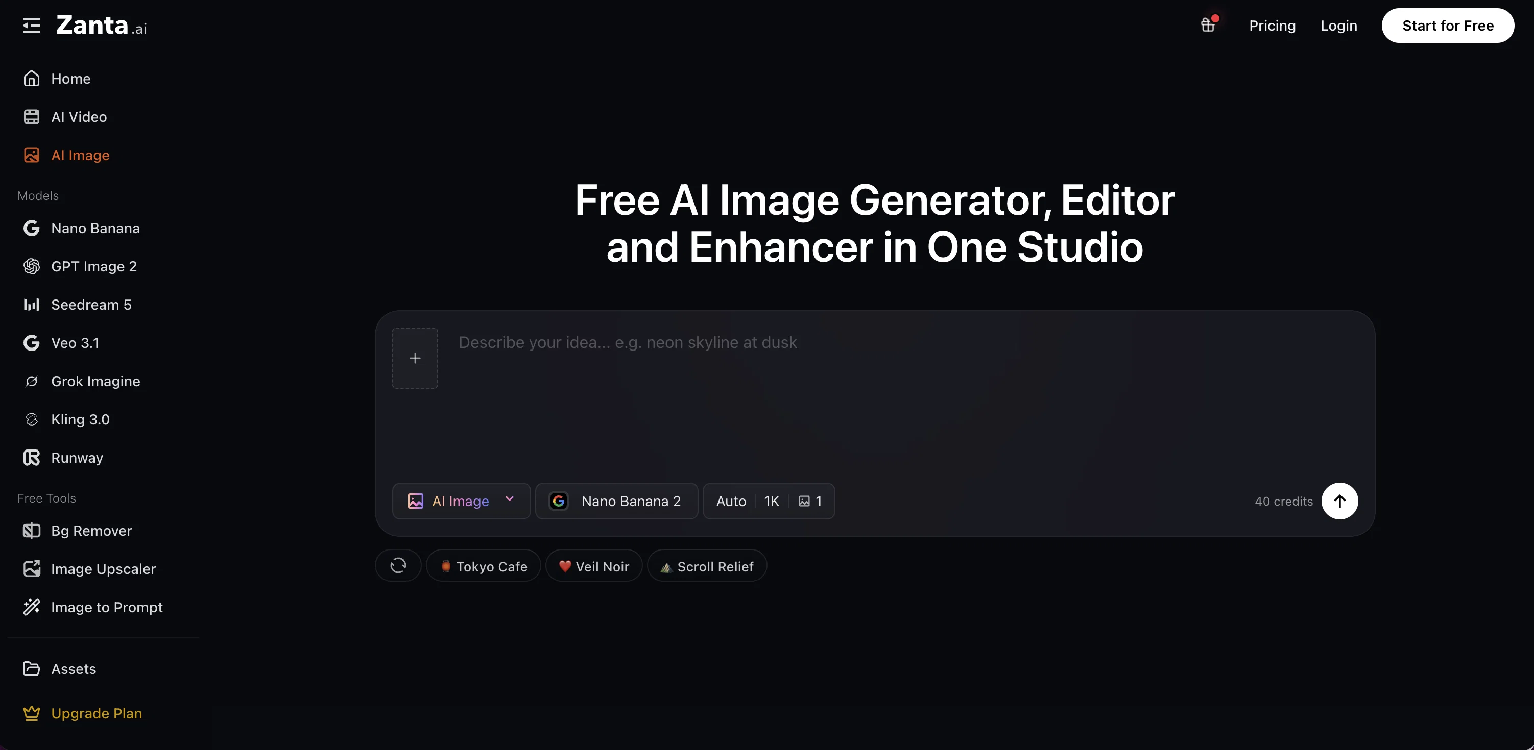 Zanta AI | Image Generator website