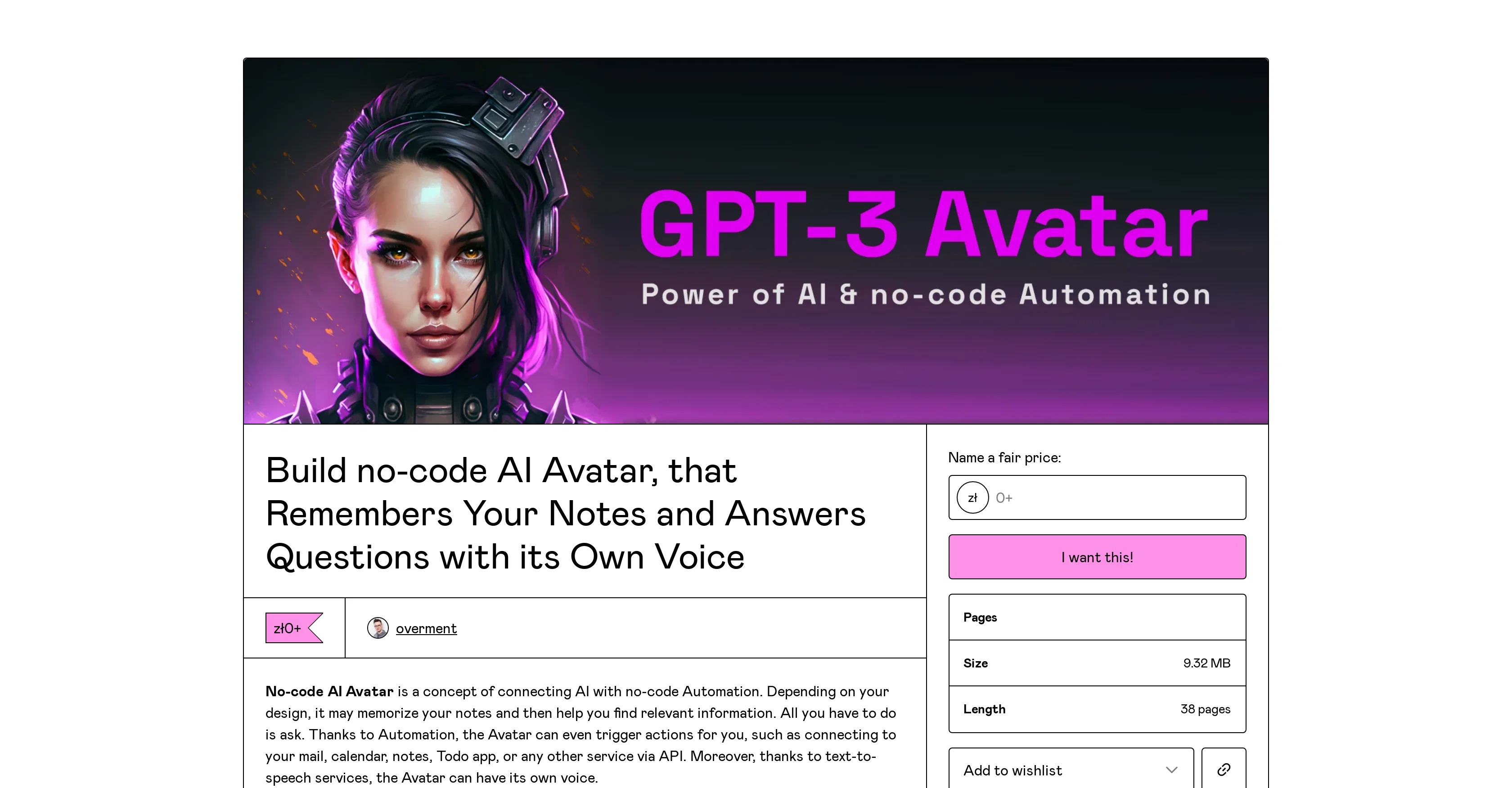 GPT-3 AI Avatar website