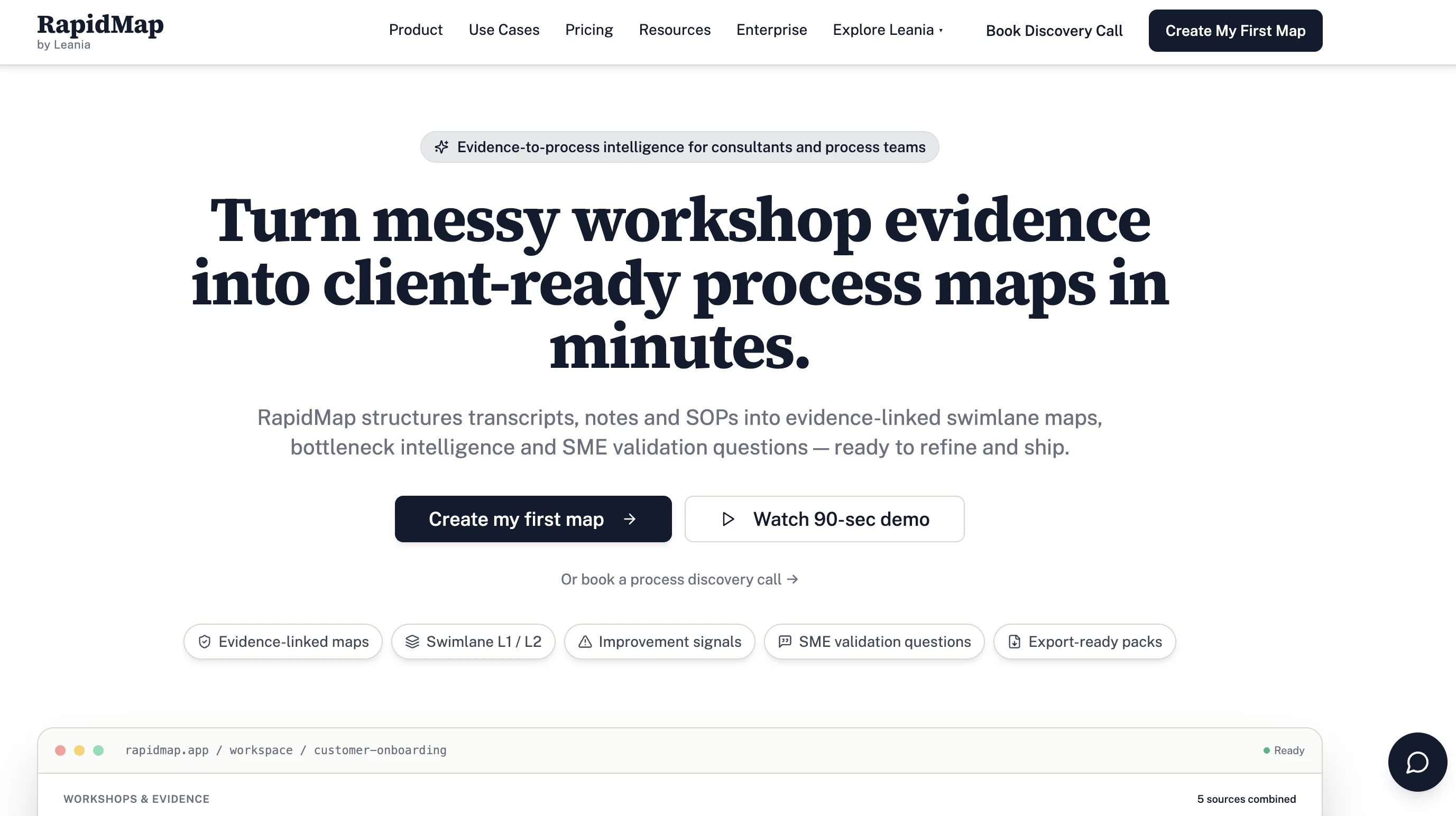 RapidMap - powered by Leanify website