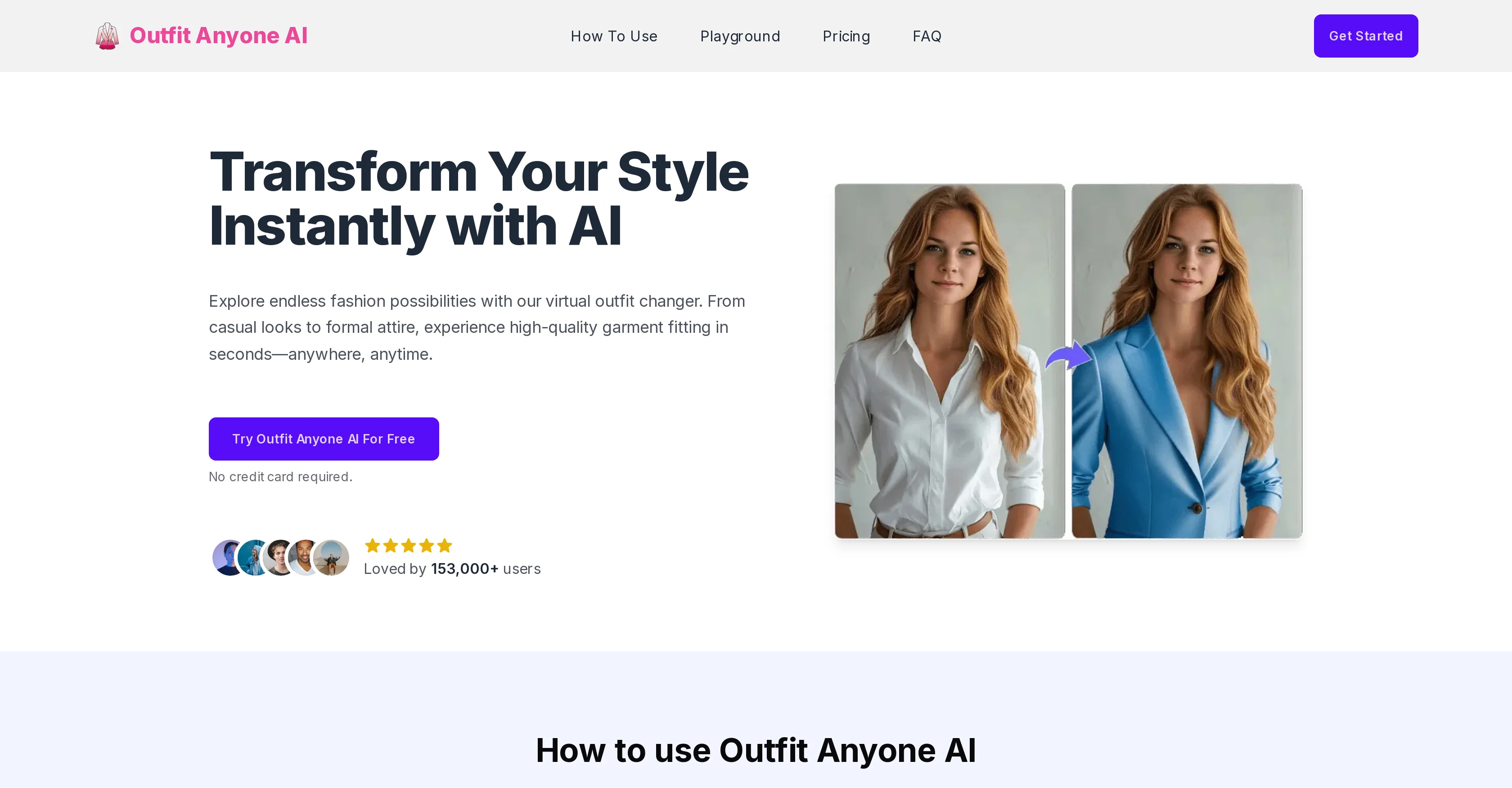 Outfit Anyone AI website