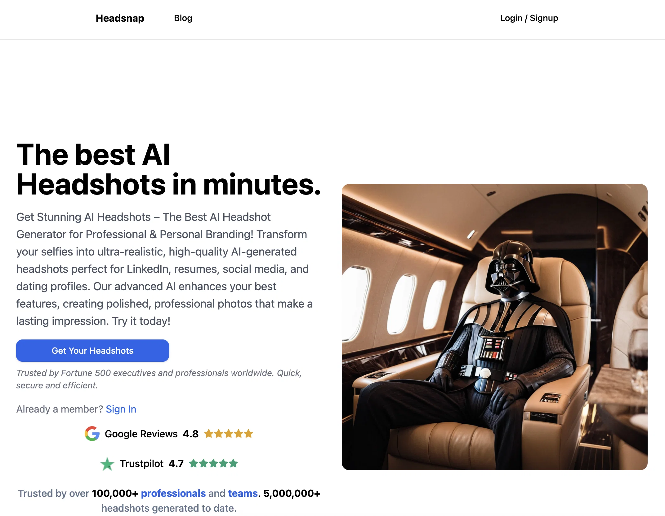 HeadSnap website