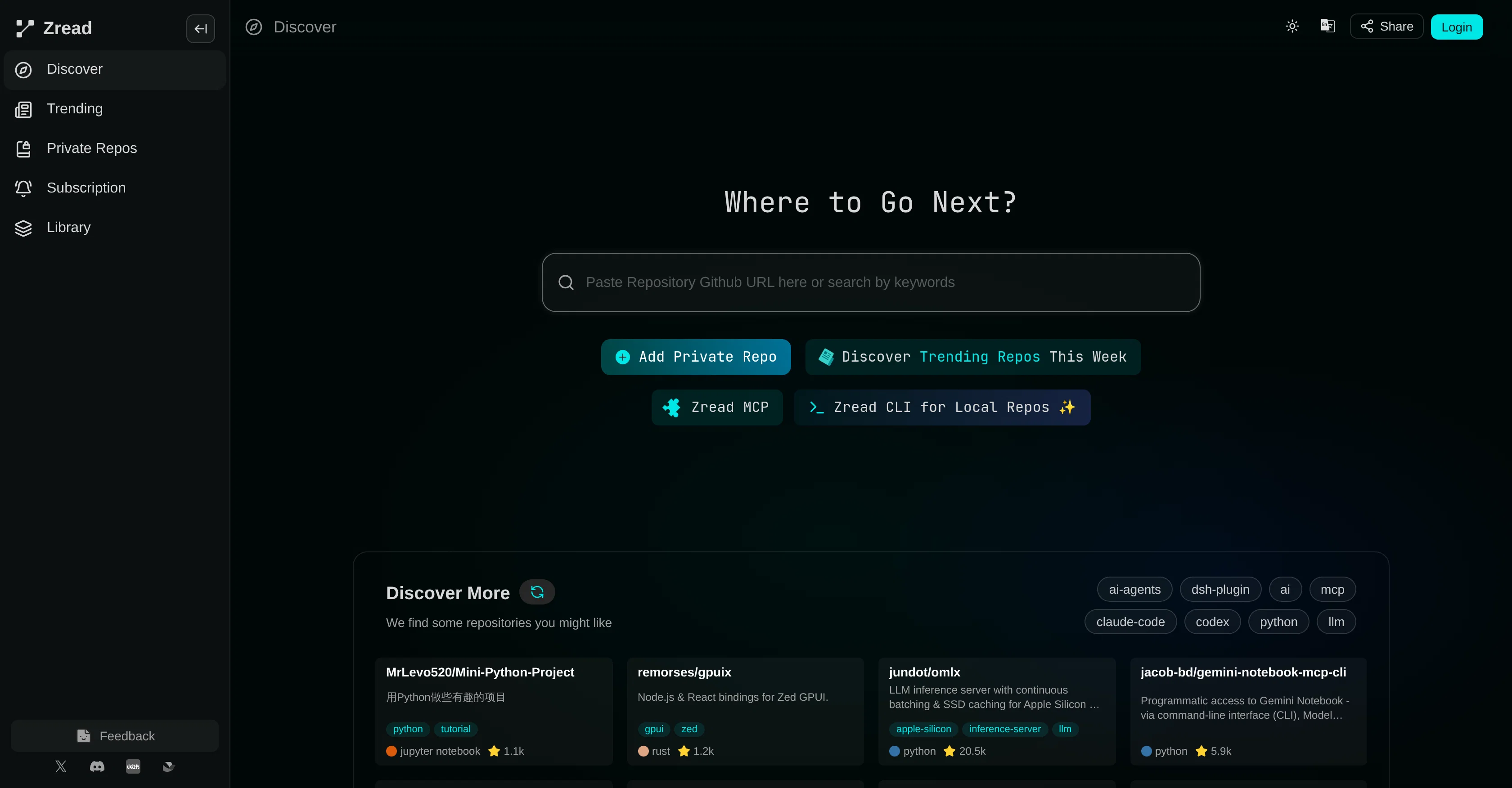 Zread website