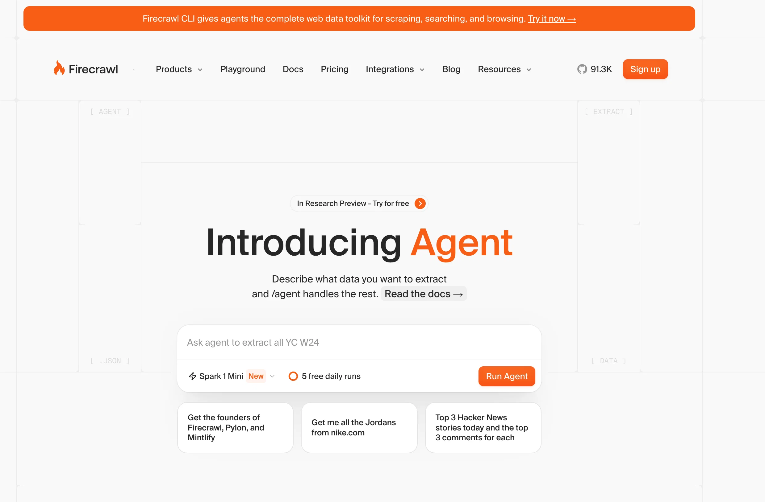 Firecrawl Agent website