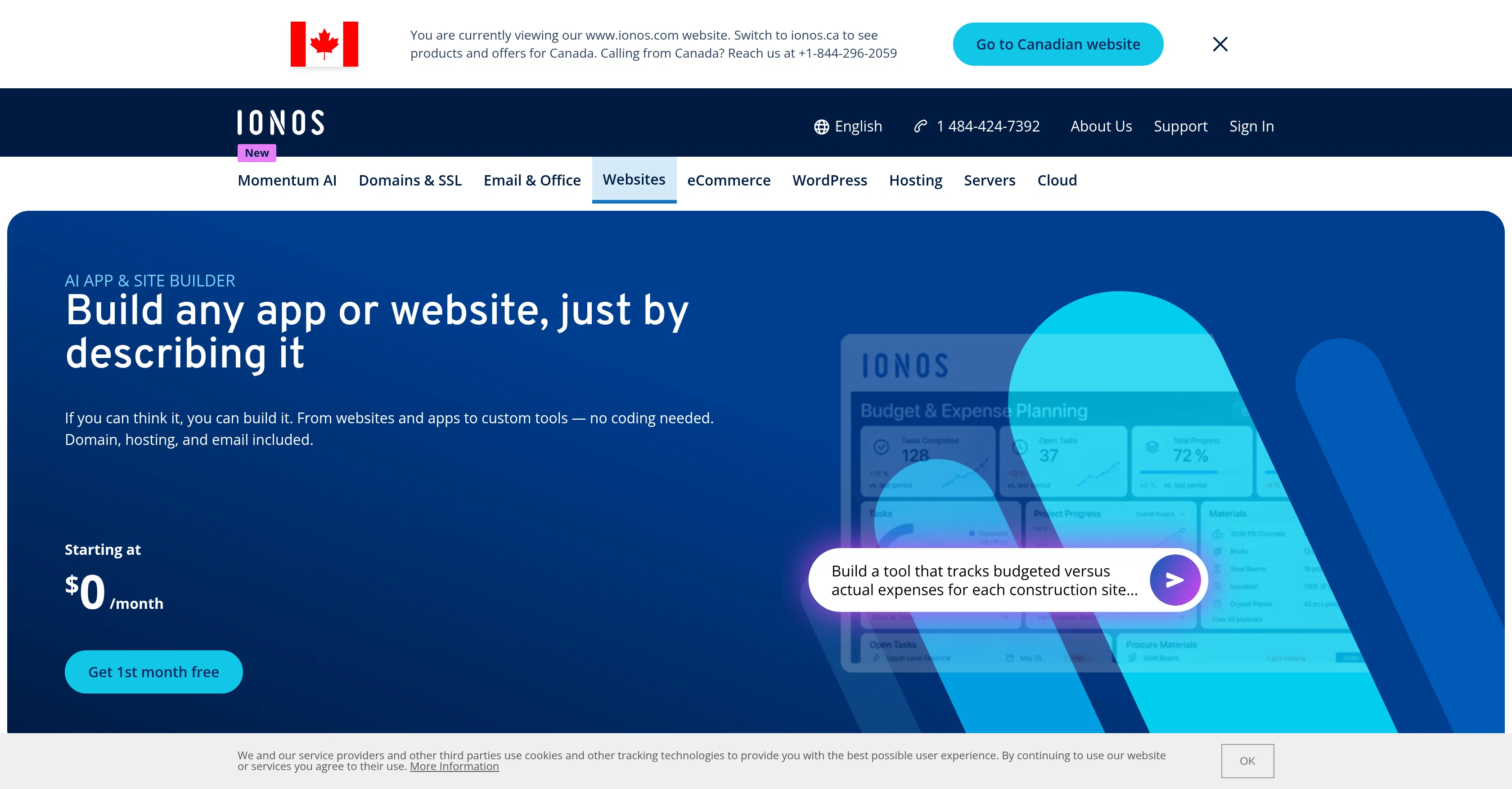 IONOS | AI App Builder website