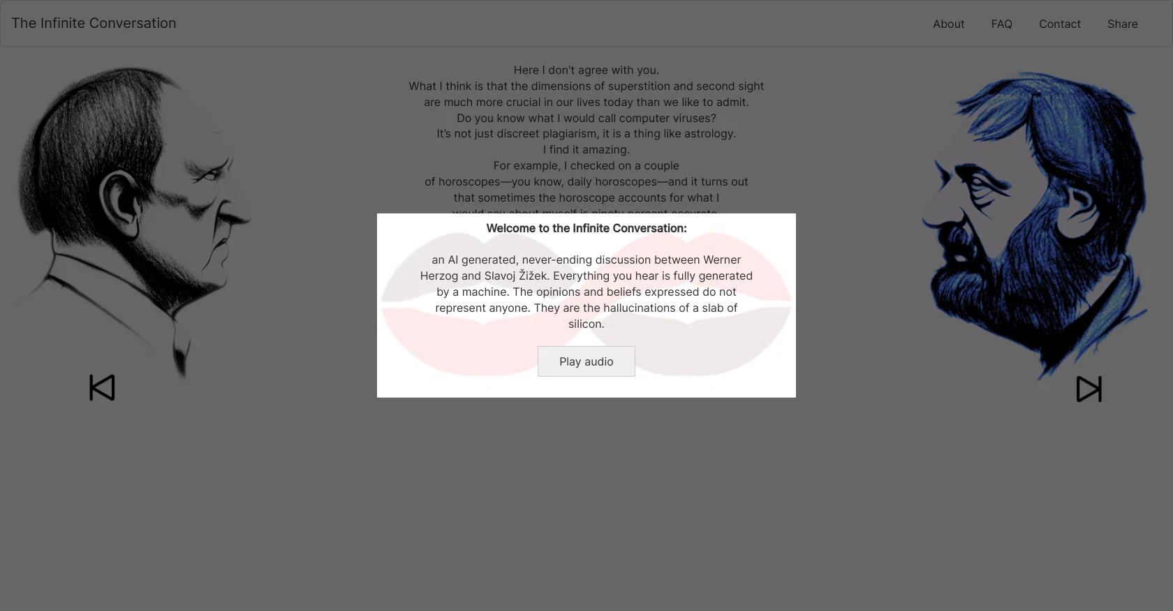 Infiniteconversation website