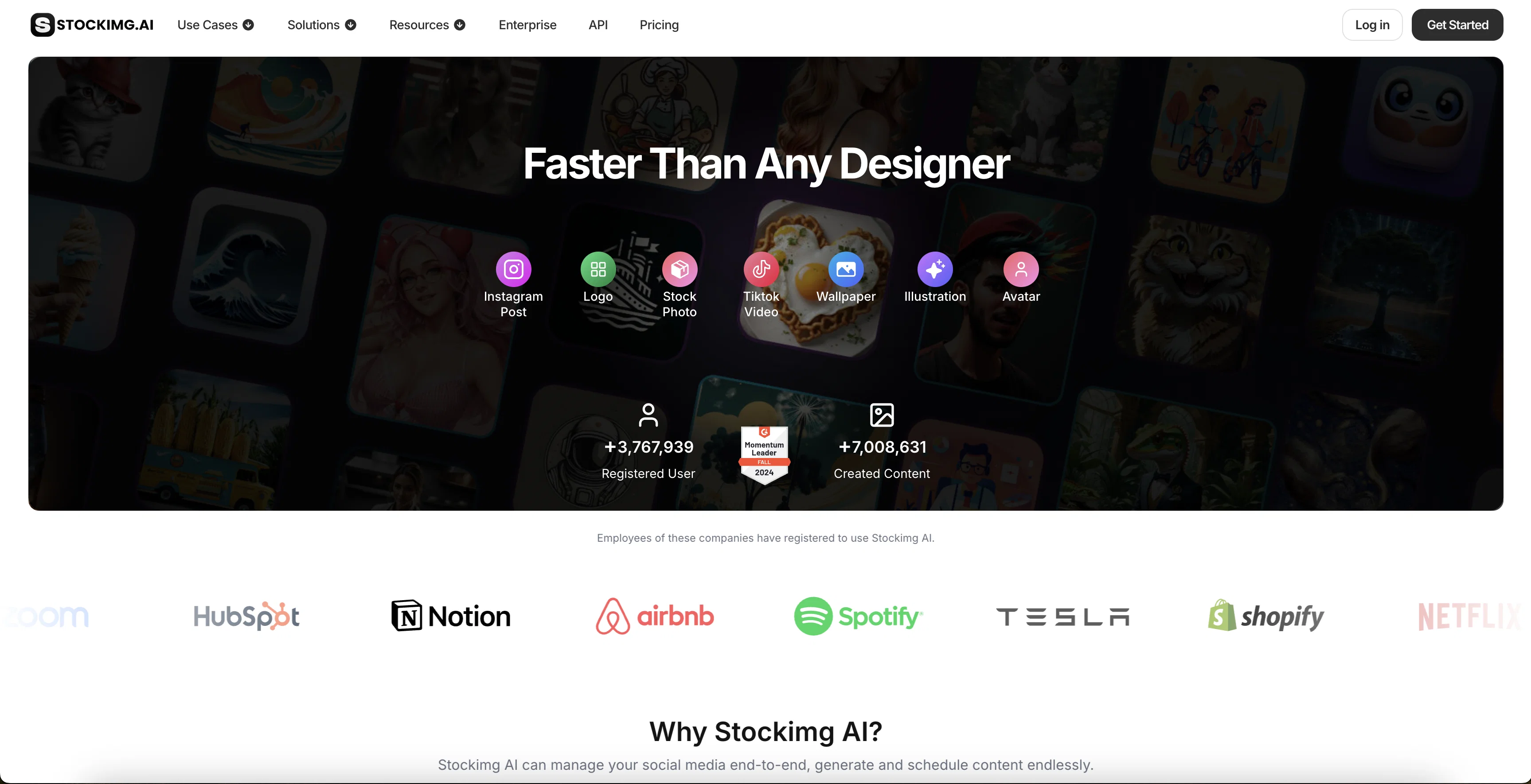 Stockimg AI website