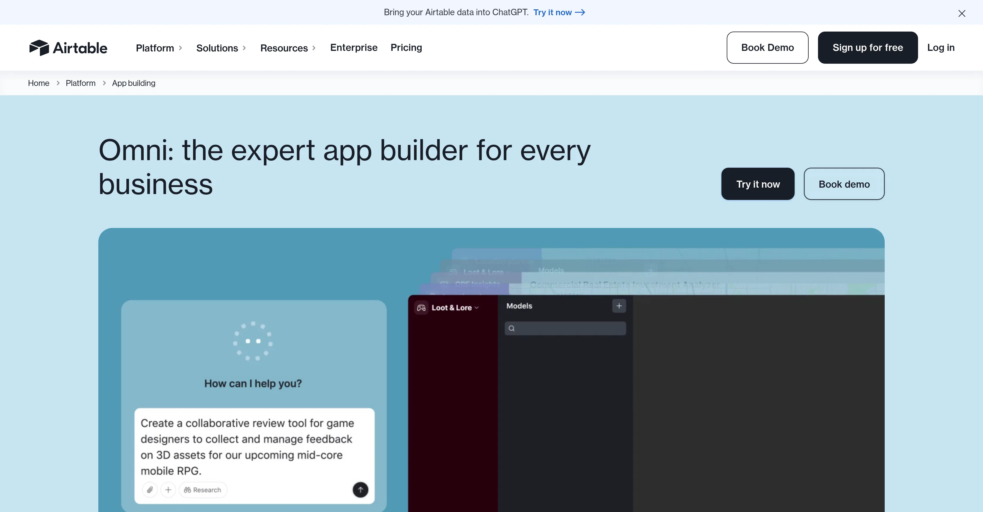 Airtable Omni website